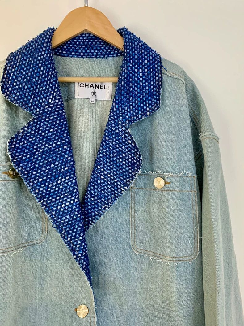 Chanel Chanel 20P fine flash lapel four-pocket denim jacket Size S / US 4 / IT 40 - 5 Thumbnail