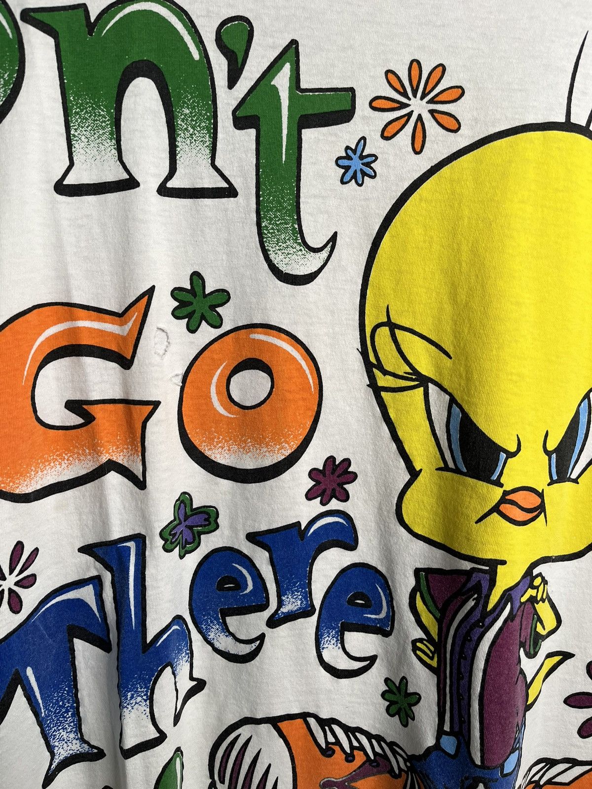Vintage Vintage 1997 Looney tunes tweety don’t go there tee Size US XL / EU 56 / 4 - 3 Thumbnail