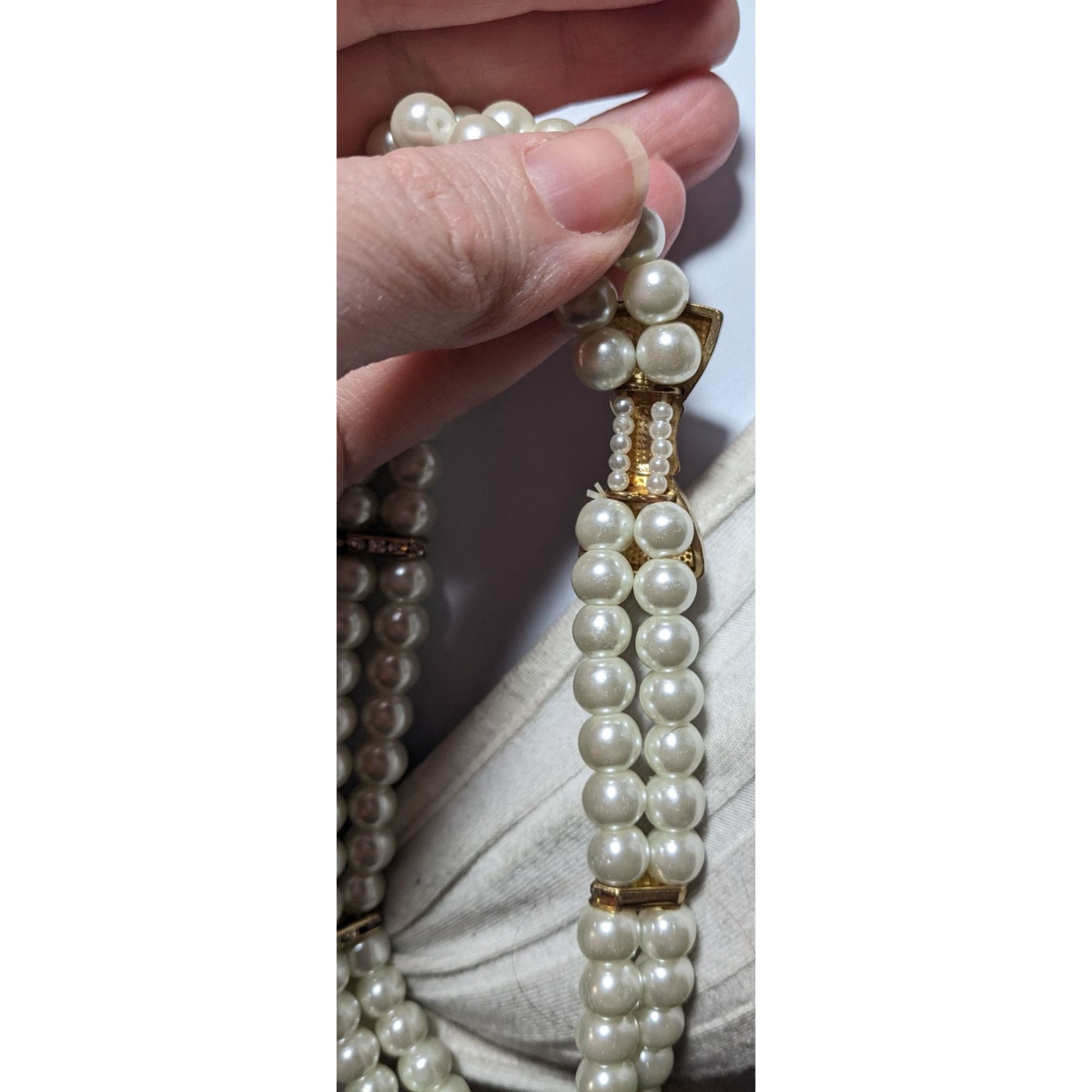 Other Vintage Coquette Rhinestone Faux Pearl Stretch Choker Size ONE SIZE - 11 Thumbnail