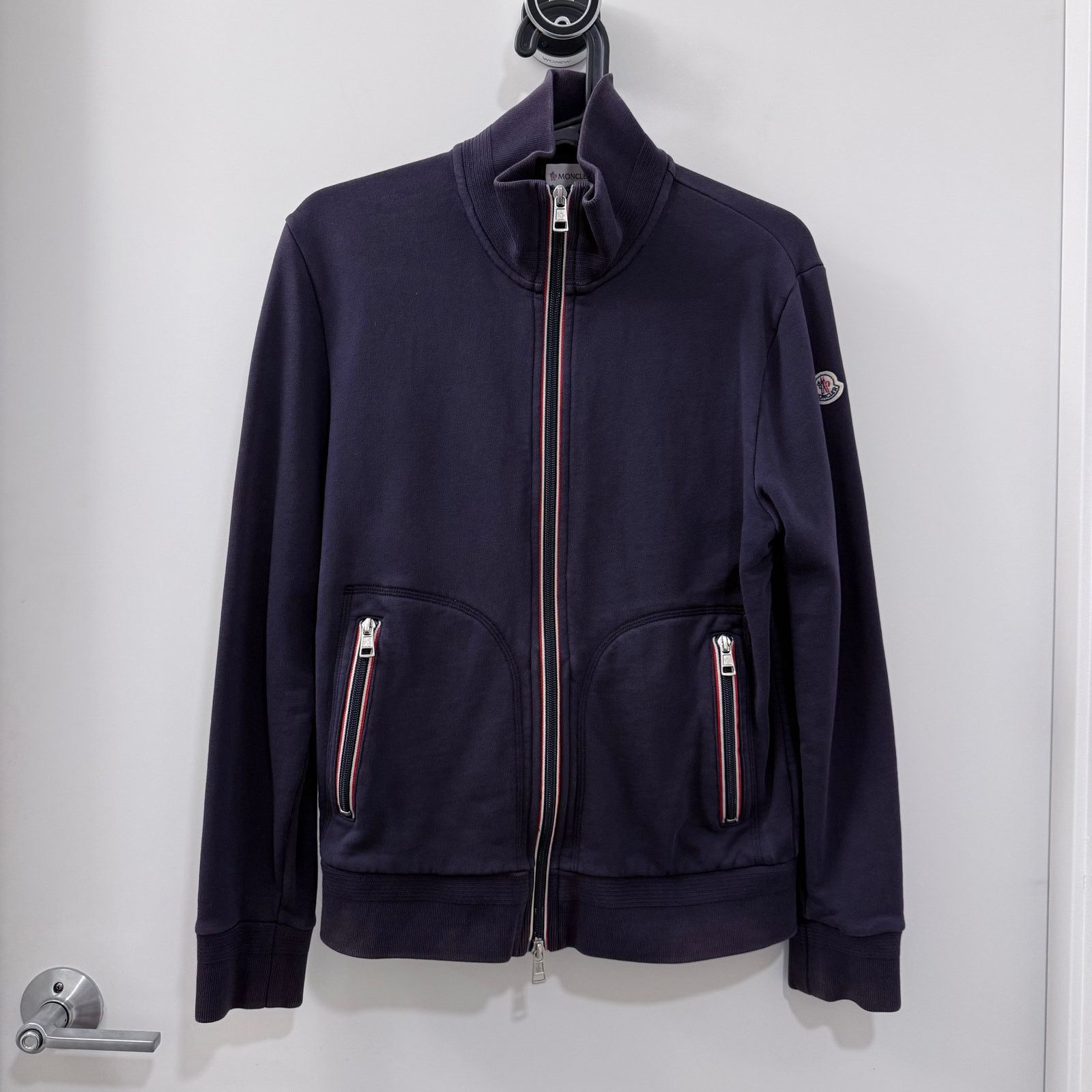 Moncler Moncler Navy Cotton Zip Hoodie with Logo Patch (Size M) Size US M / EU 48-50 / 2 - 1 Thumbnail