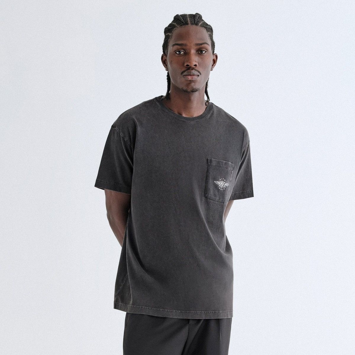 Kith Kith & Kin Wing Logo Pocket Vintage Tee Black T-Shirt XL 