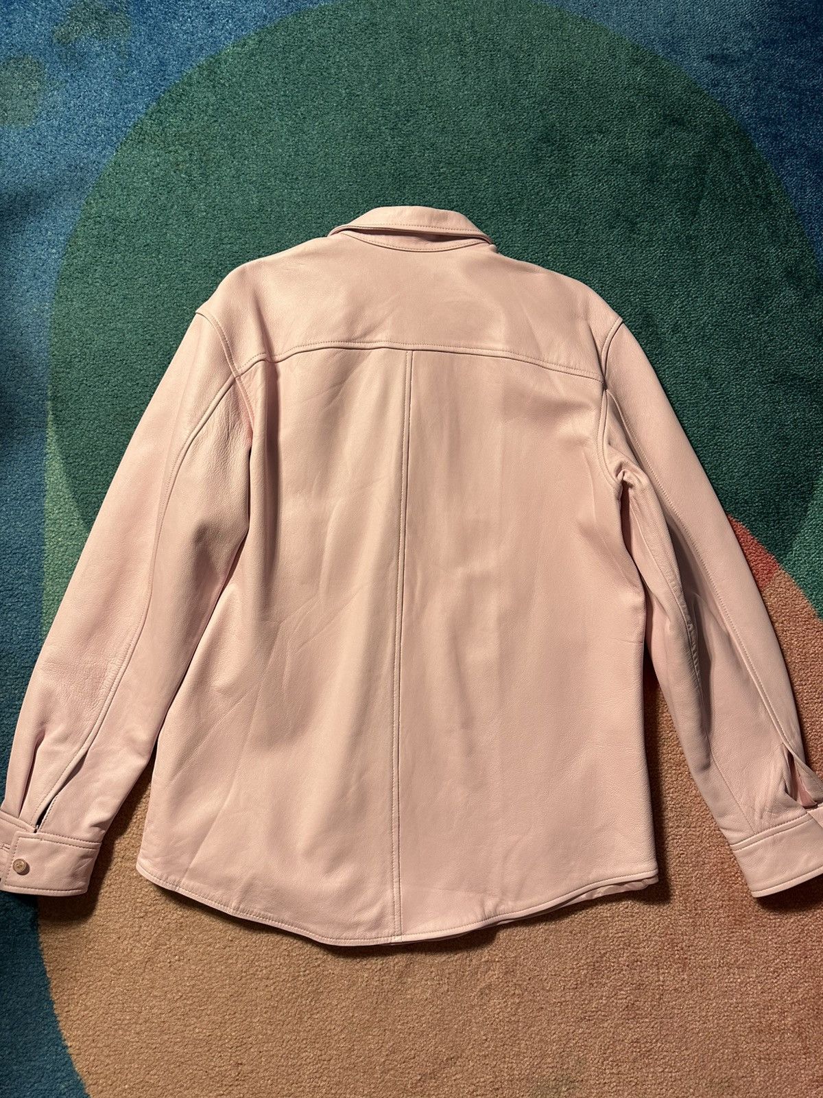 Supreme Supreme Pink Leather Shirt Lamb Leather Button Up Size US M / EU 48-50 / 2 - 6 Thumbnail