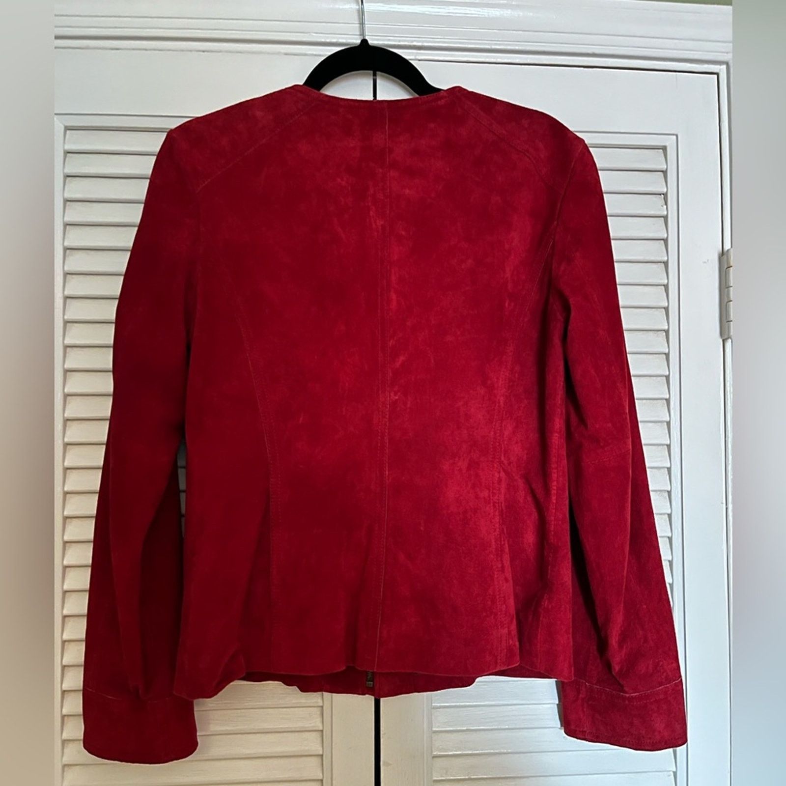 Alfani Alfani Vintage Red Suede Leather Zip Cropped Jacket Womens M Size M / US 6-8 / IT 42-44 - 2 Thumbnail