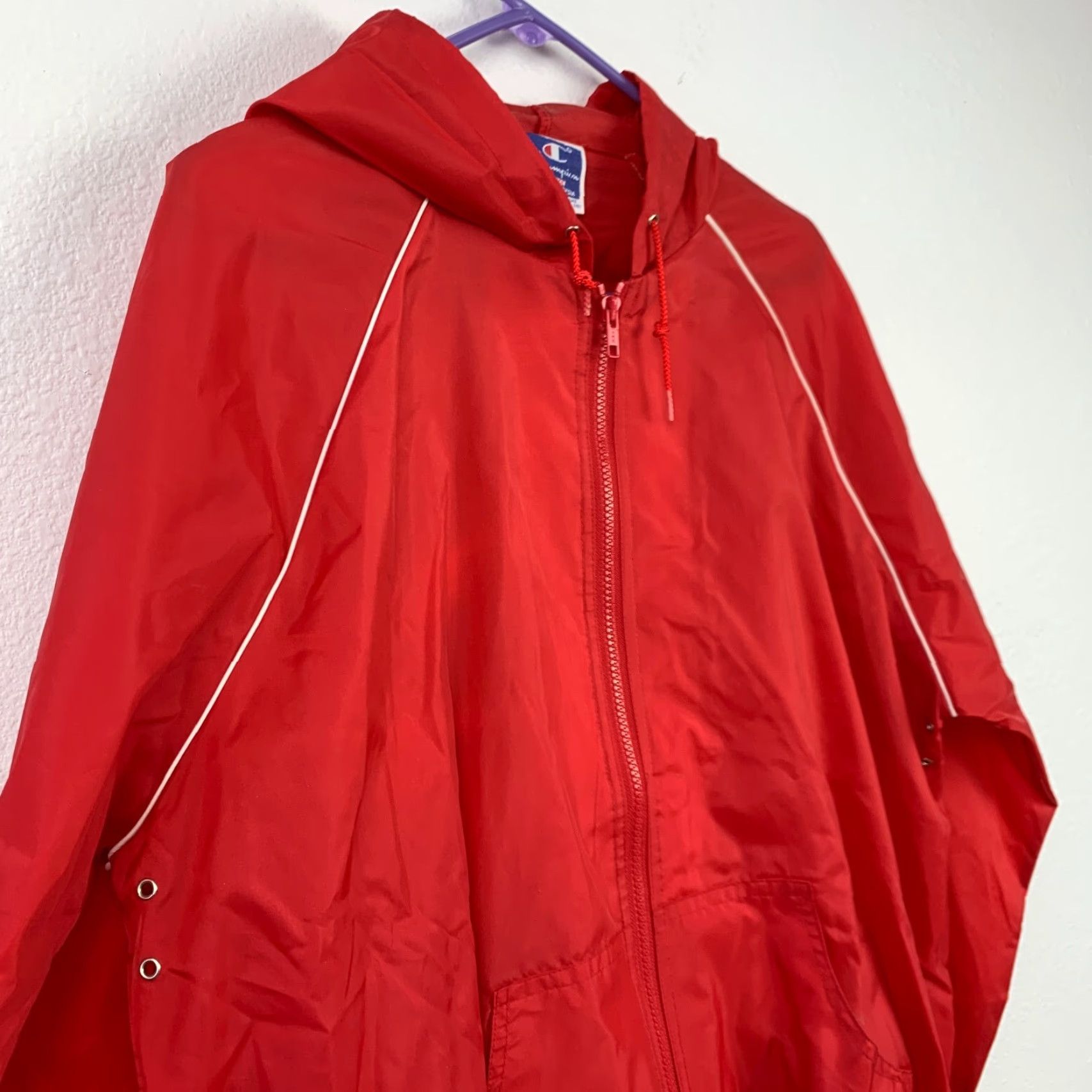 Champion VINTAGE Champion Windbreaker Red Nylon Track Suit Set Shirt Pants XL Mens 70s 2 Piece Track Jacket Track Pants Nylon Zipper Athletic Activewear Size US XL / EU 56 / 4 - 3 Thumbnail