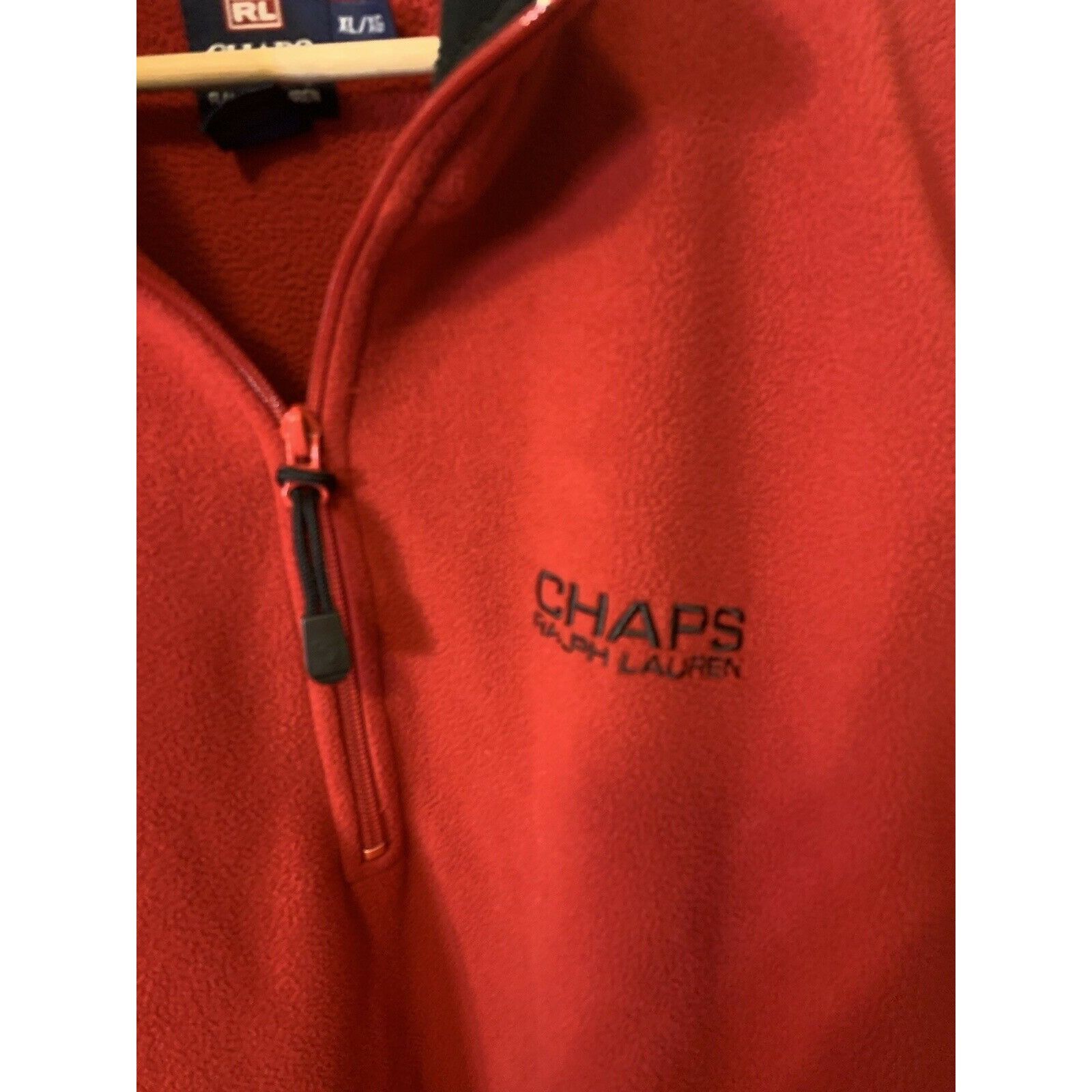 Chaps Vtg Chaps Ralph Lauren Fleece 1/2 Zip Red Gray Black Sweater Size US XL / EU 56 / 4 - 3 Thumbnail