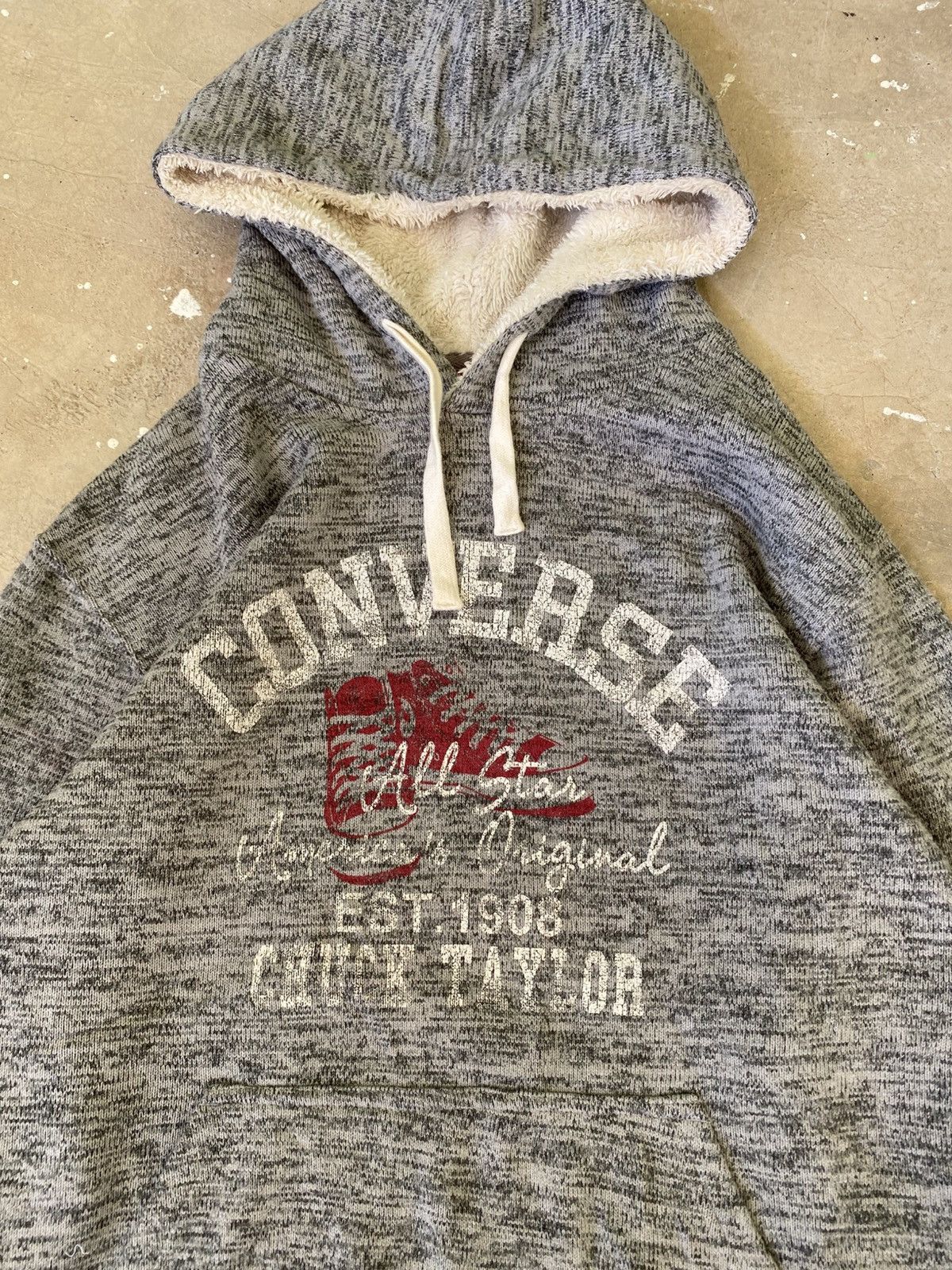 Converse Converse All Star Sherpa Hoodie Japan Y2K Rare Grey Size US M / EU 48-50 / 2 - 5 Thumbnail