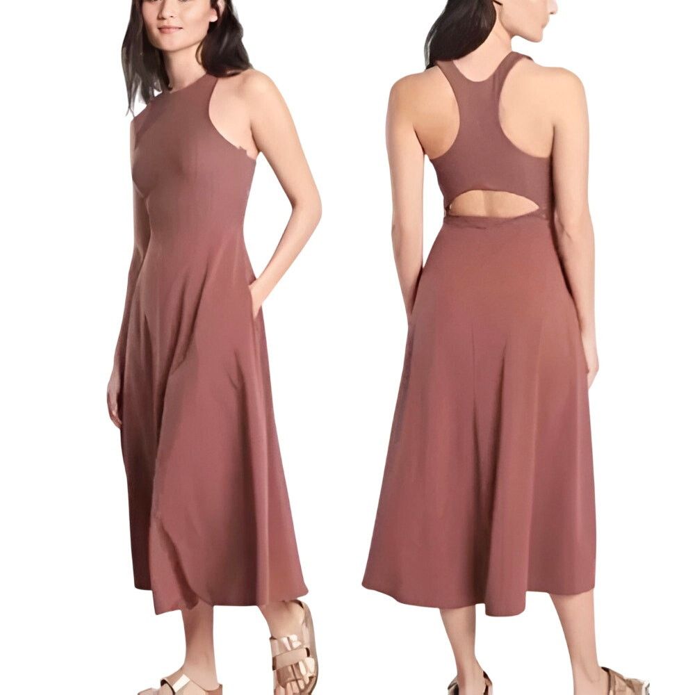 Athleta Athleta Winona Midi Support Cut Out Racerback Tank Dress XS Size XS / US 0-2 / IT 36-38 - 1 Thumbnail