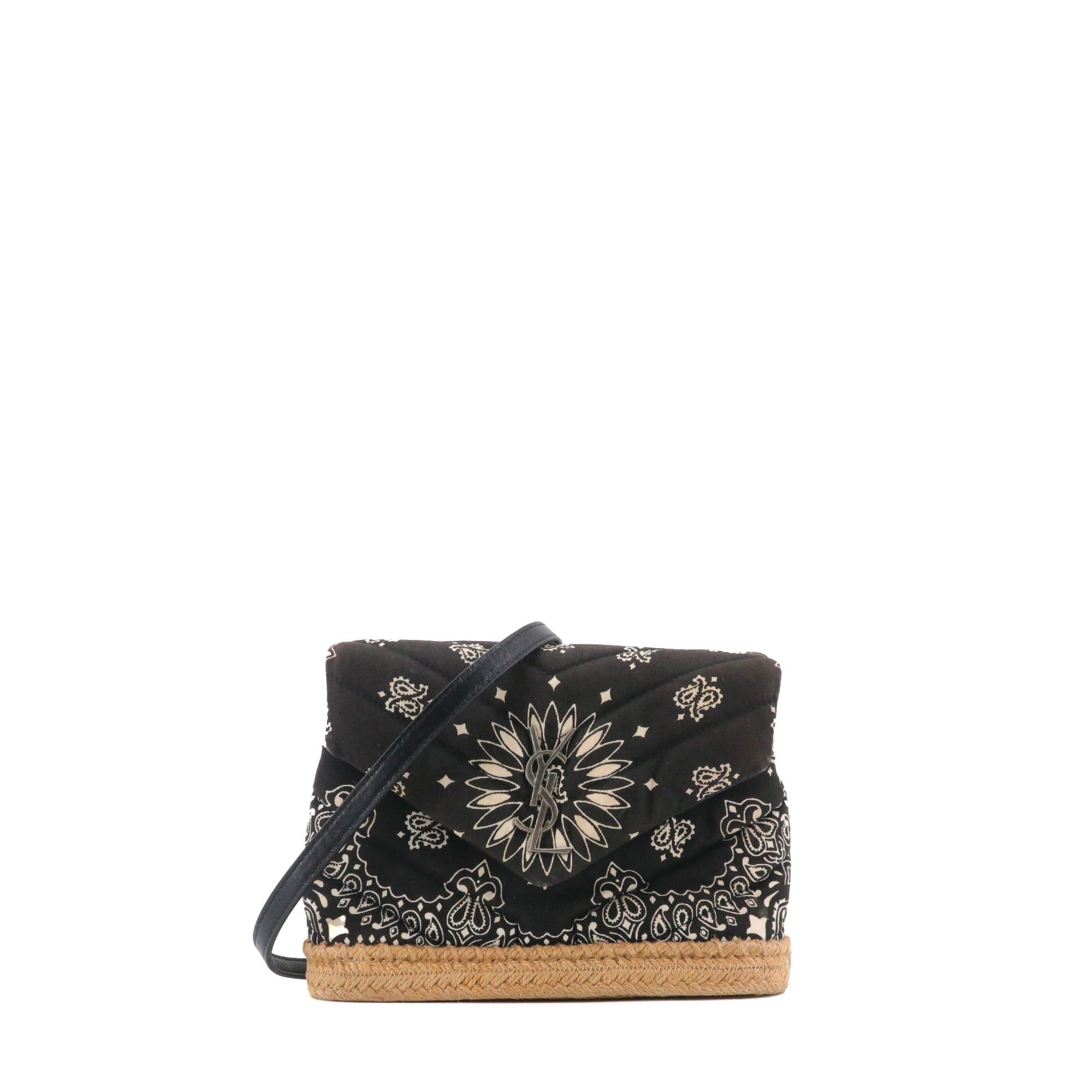 Saint Laurent Paris SAINT LAURENT - Saint Laurent Loulou Toy shoulder bag in black bandana canvas Size ONE SIZE - 1 Thumbnail