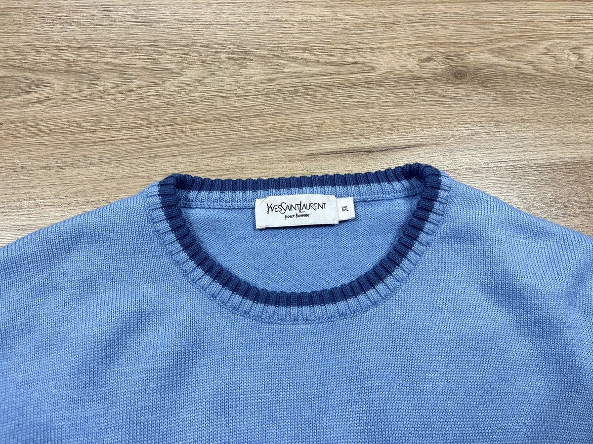 Yves Saint Laurent Vintage Yves Saint Laurent Knit Sweater YSL Big Logo Blue Size US XXL / EU 58 / 5 - 17 Thumbnail