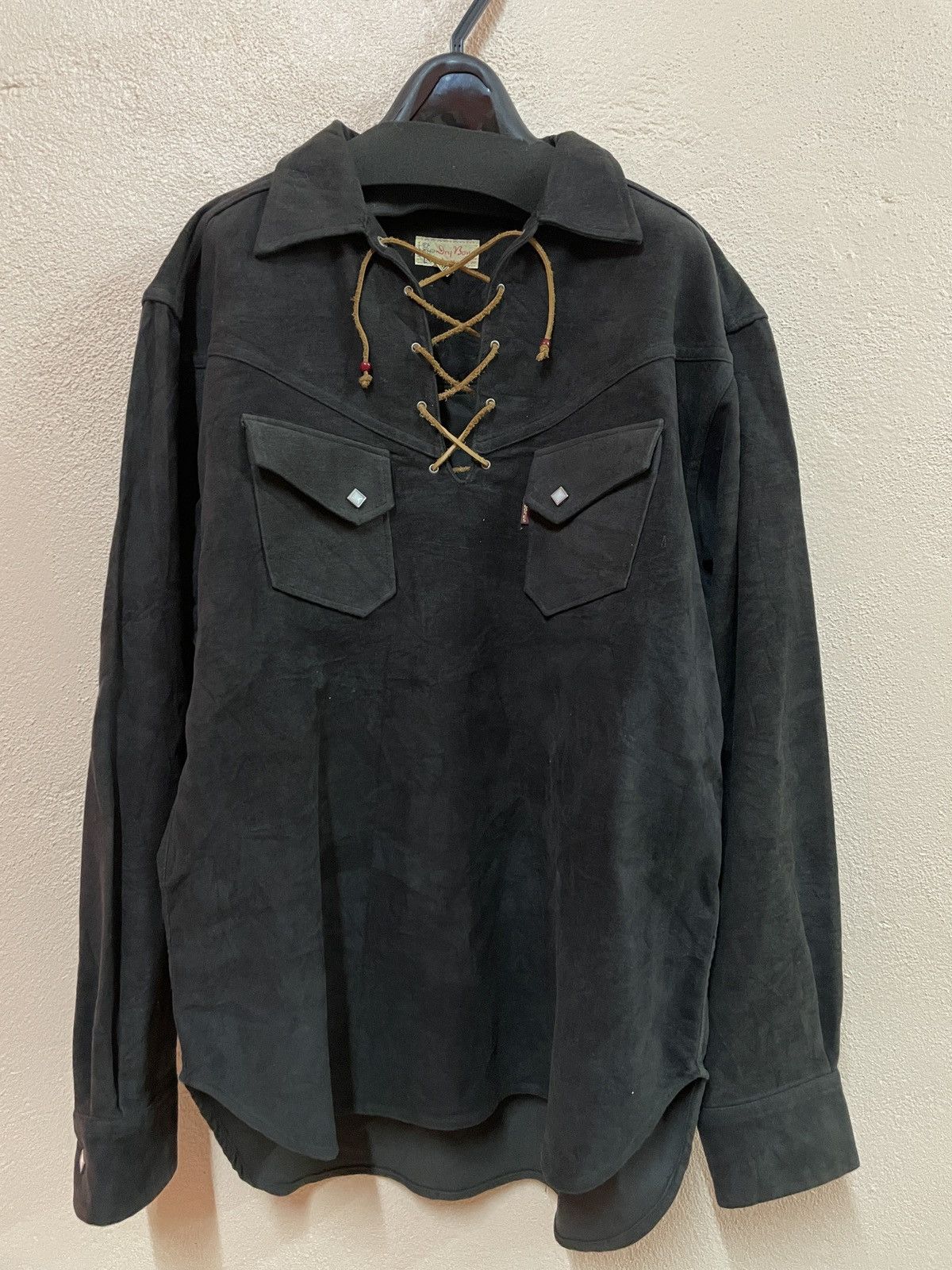 image of Cowboy Equipment x Dry Bones Vintage Cowboys Western Ranch Wear Pullover By Dry Bones in Black (Siz
