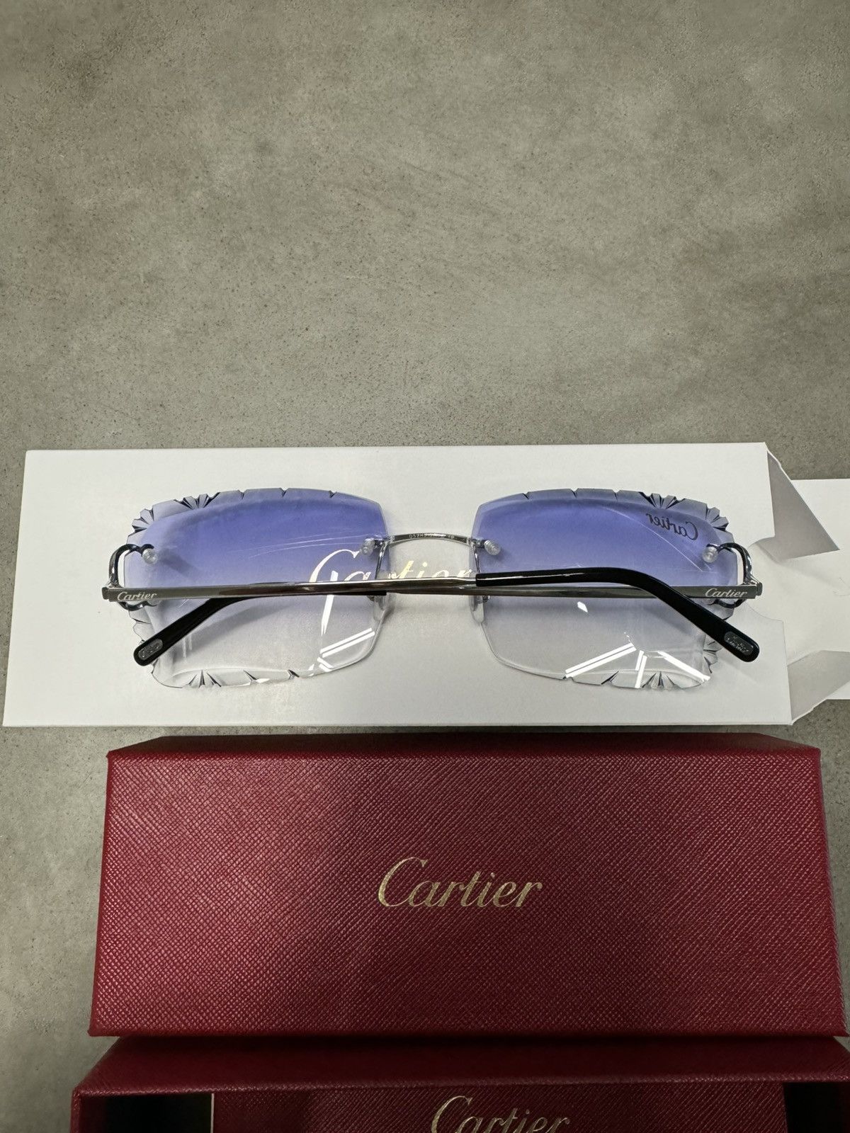 Cartier Cartier Big C Platinum Custom Diamond Cut Lens Rimless Size ONE SIZE - 2 Thumbnail