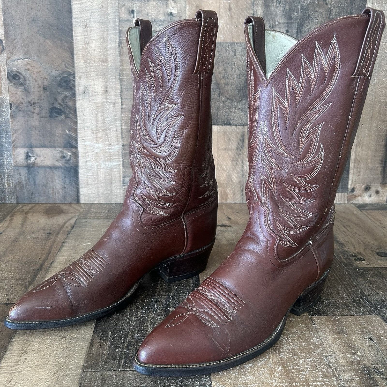 Dan Post Dan Post Vintage Classic Brown Western Cowboy Boots Mens 12 Size US 12 / EU 45 - 2 Thumbnail