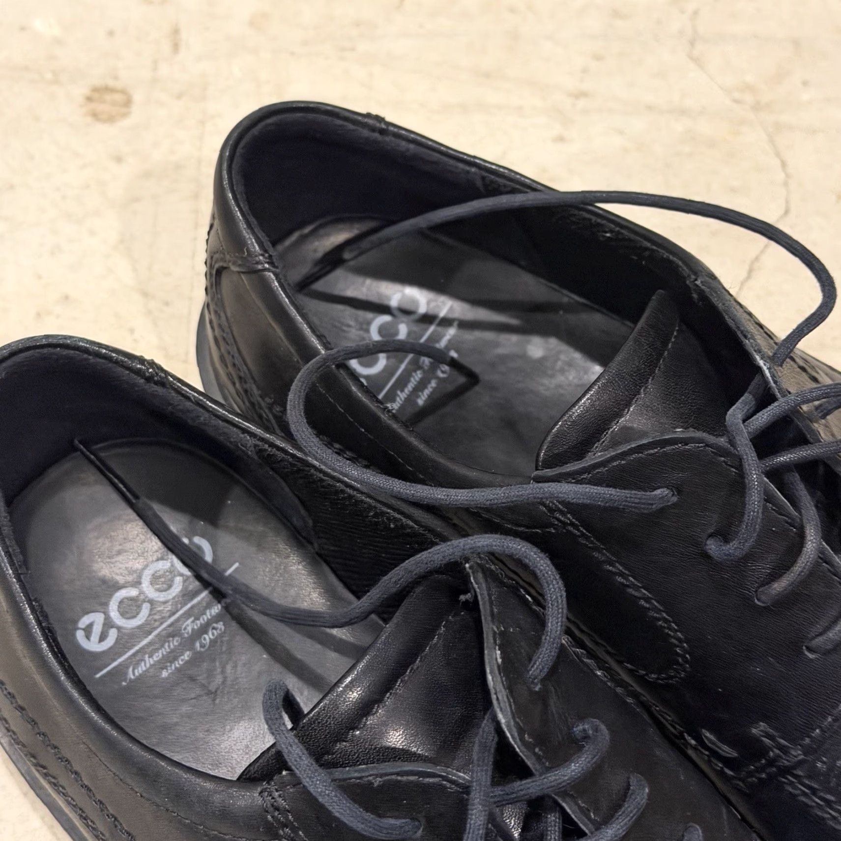 Ecco ECCO New Jersey Lace Up Dress Shoes Mens US 10-10.5 Black Oxford Leather EU 44 Shoes Mens Size US M / EU 48-50 / 2 - 3 Thumbnail