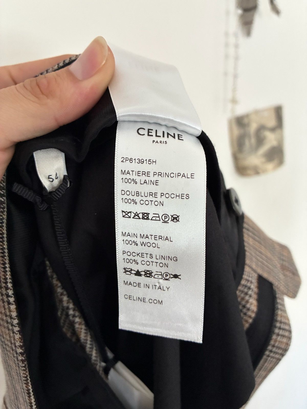 Celine FW23 ‘Prince of Wales’ Checkered Dylan Trousers Size US 35 - 6 Thumbnail