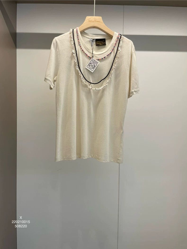 Loewe LOEWE White cotton T-shirt Size L / US 10 / IT 46 - 1 Thumbnail