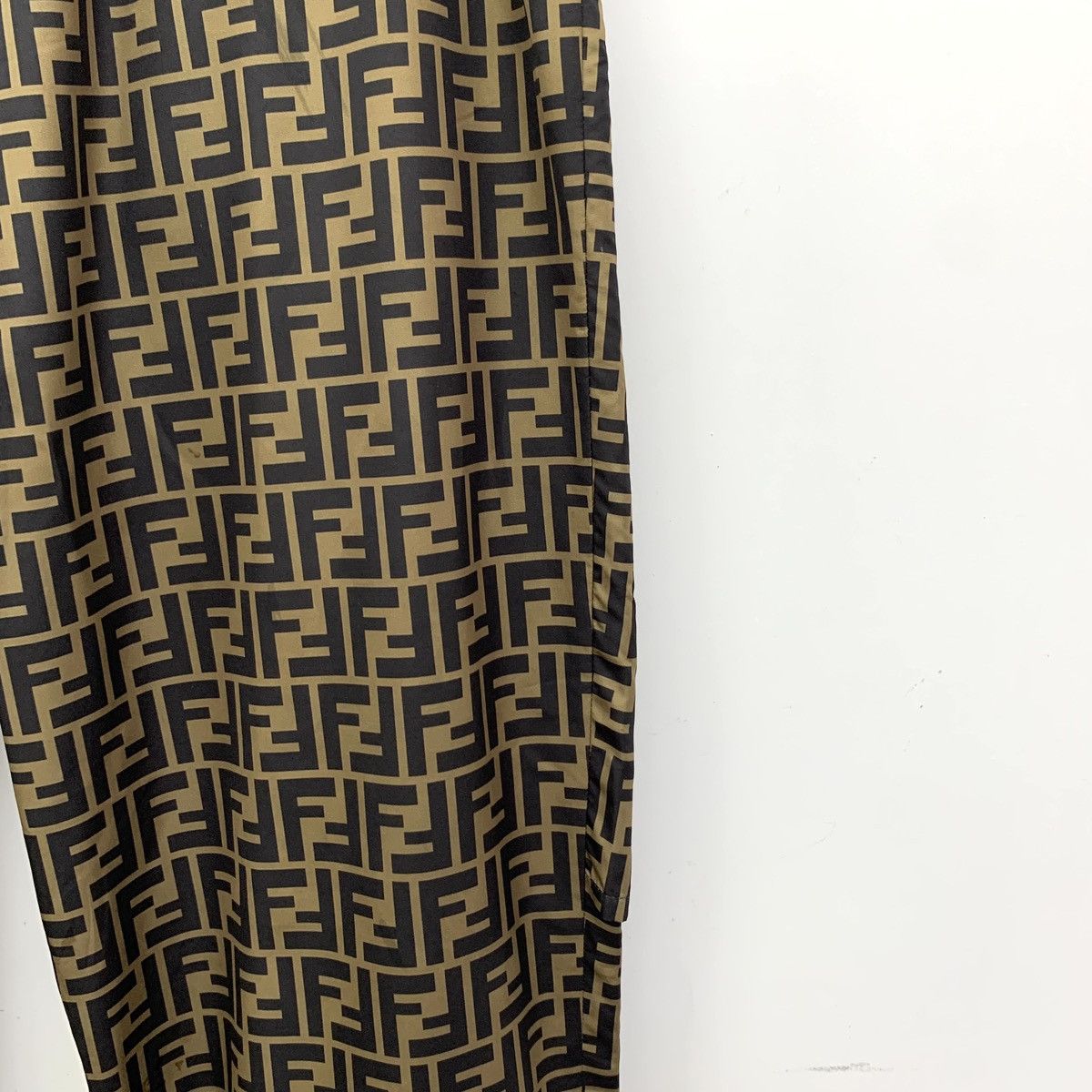 Fendi Fendi Brown All-over Logo Printed Cuffed Casual Pants K26WX Size US 38 / EU 54 - 4 Thumbnail