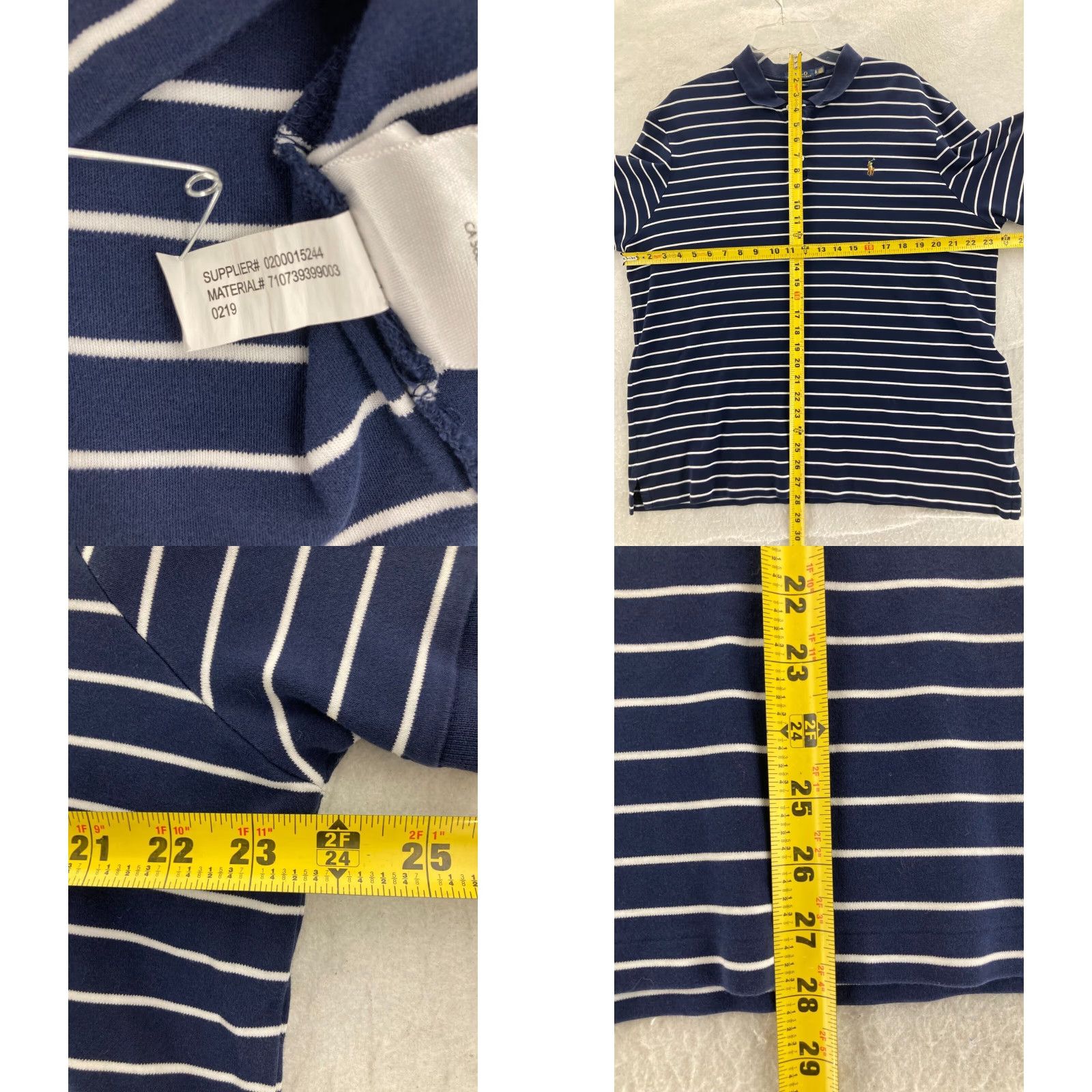 Polo Ralph Lauren Polo Ralph Lauren Mens Shirt XL Blue Striped Classic Fit Polo Size US XL / EU 56 / 4 - 8 Thumbnail