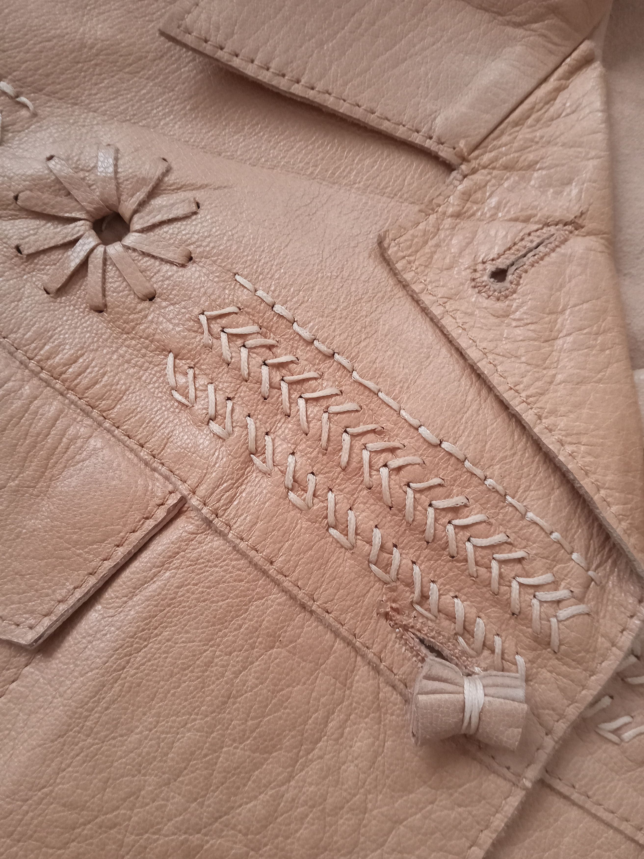 Designer Dual View Milano Ricamato A Mano Rare Design Leather Jacket Size L / US 10 / IT 46 - 7 Thumbnail