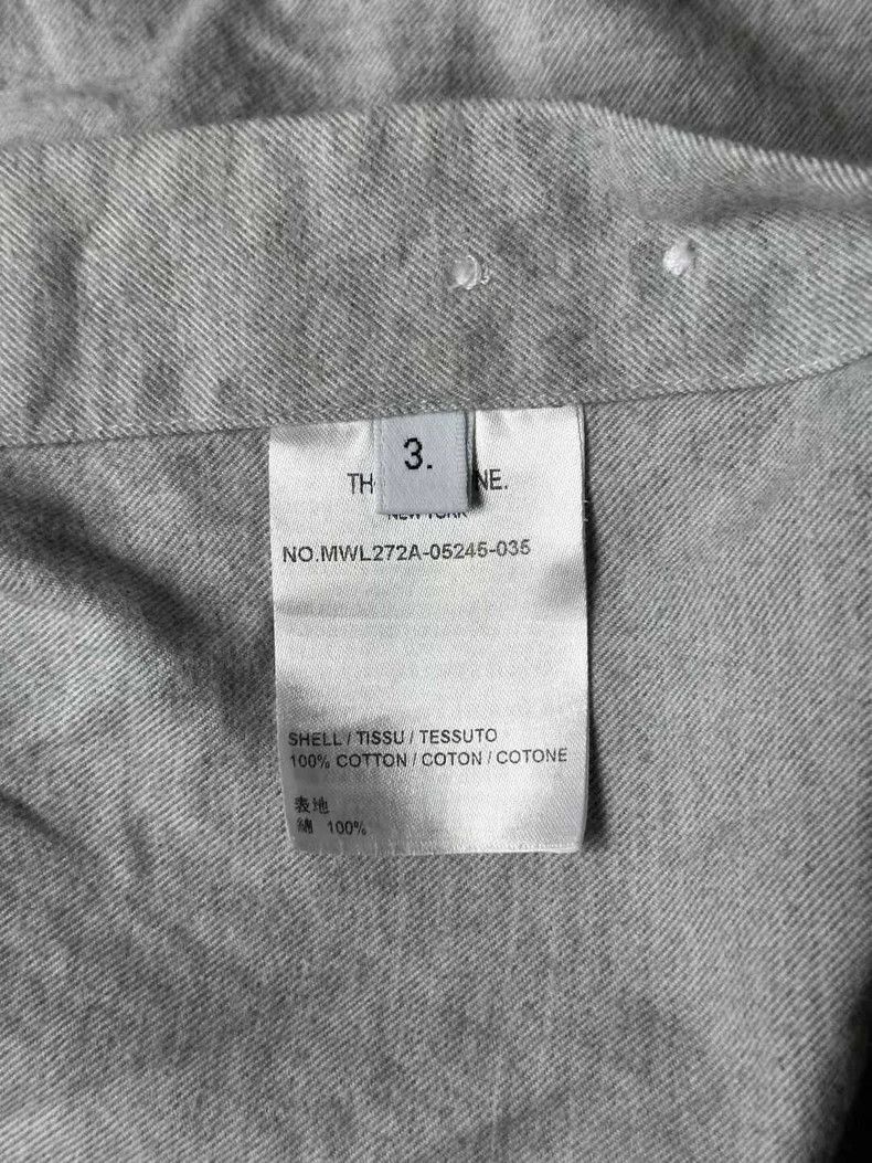 Thom Browne Thom Browne Grey shirt with a white collar Size US L / EU 52-54 / 3 - 4 Thumbnail