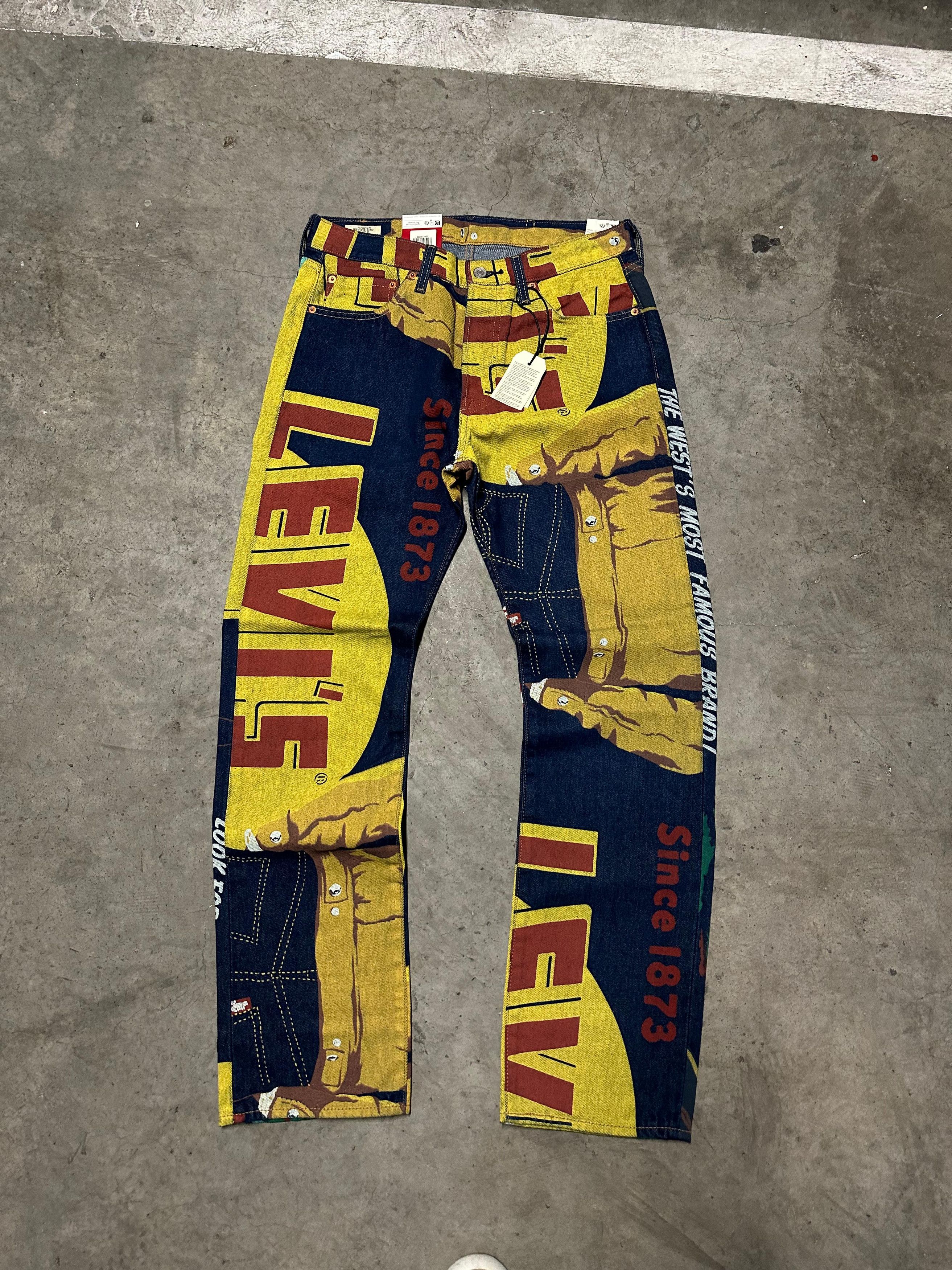 image of Levis Cc000013 150Th Anniversary Banner Print 501 Jeans Multicolor, Men's (Size 32)