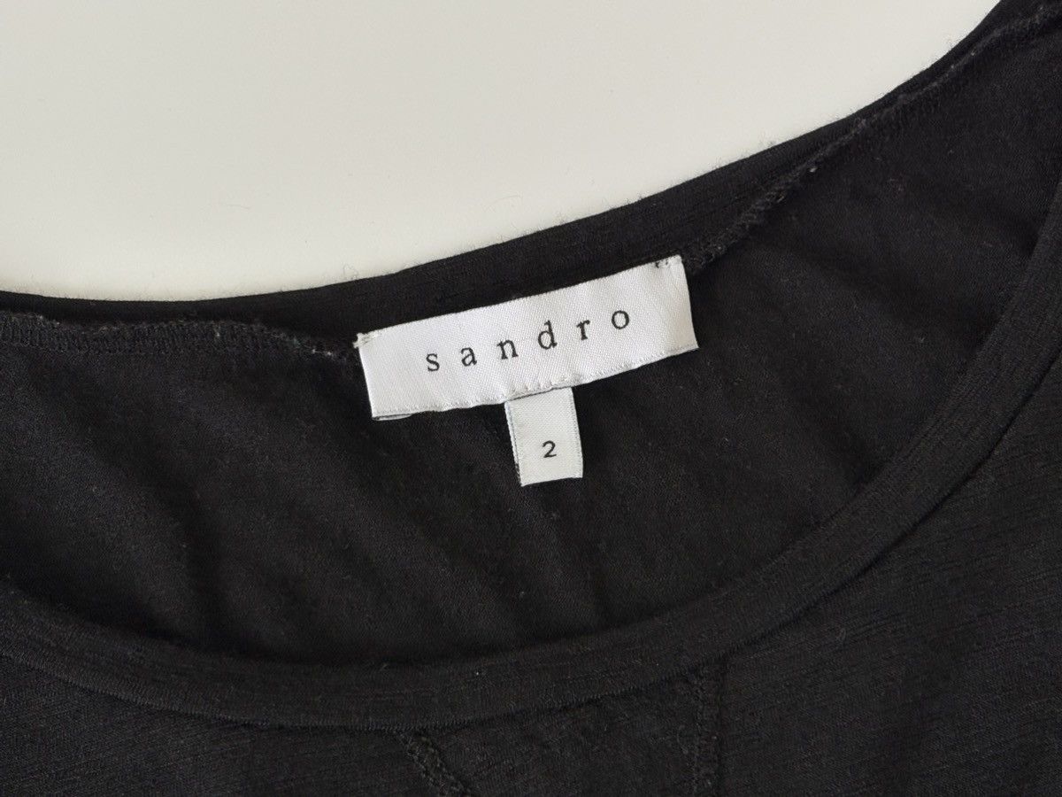 Sandro Sandro Womens Top 3/4 Sleeve Blouse Black Wool Size 2 M Size M / US 6-8 / IT 42-44 - 12 Thumbnail