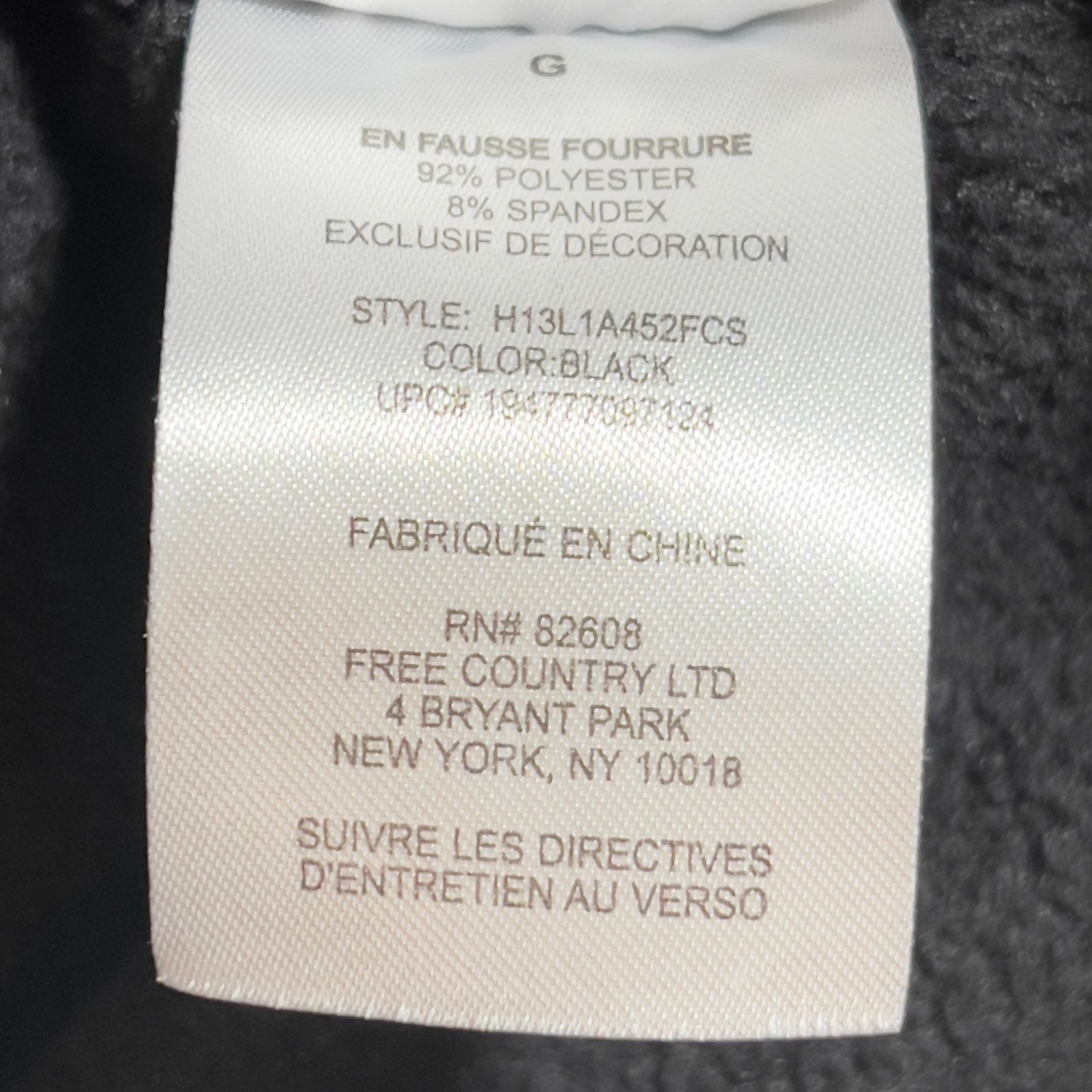 Free Country Fleece Full Zip Jogger Free Country Woman's L Black Pockets Size L / US 10 / IT 46 - 10 Thumbnail