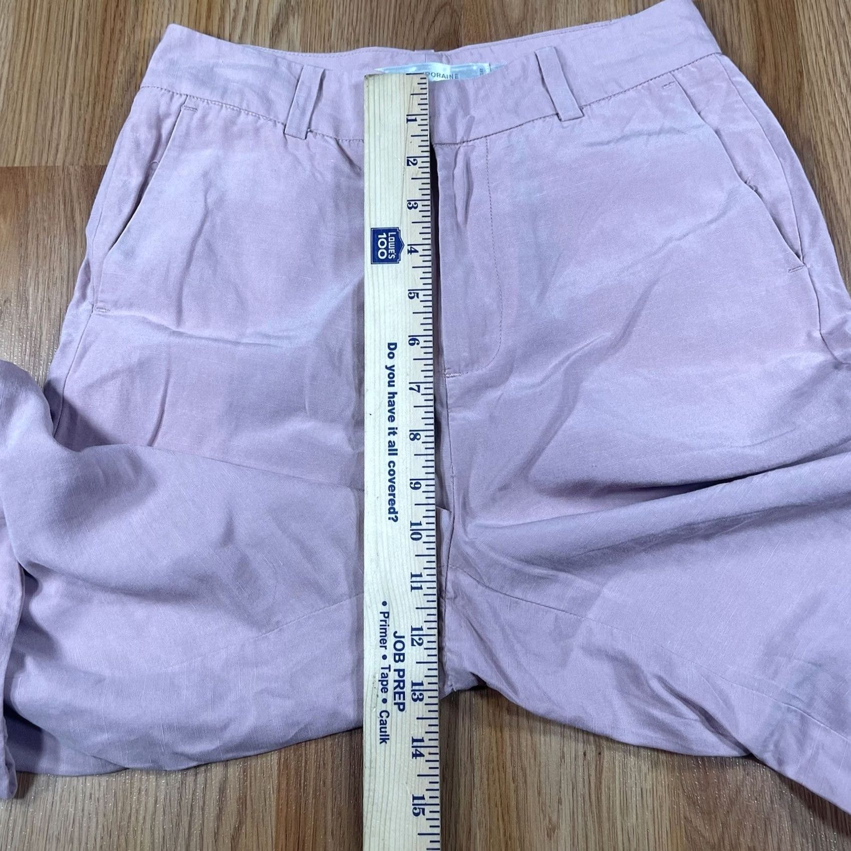 Vintage Contemporaine Pants Womens Size 0 Pink Linen Blend Straight Leg Pockets Casual Size 25" / US 0 / IT 36 - 5 Thumbnail