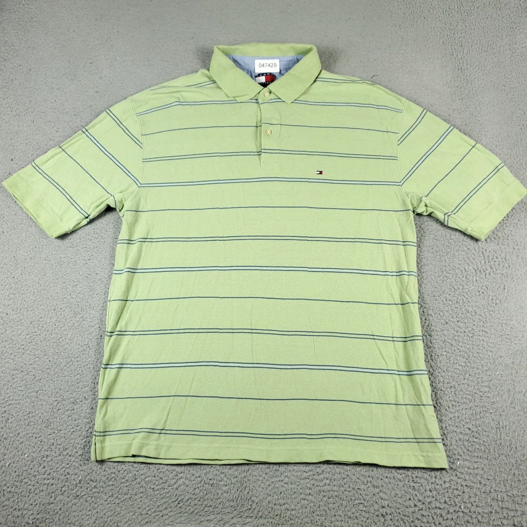 Tommy Hilfiger VINTAGE Tommy Hilfiger Polo Shirt Mens 2XL Green Striped Short Sleeve Polo Mens Green Striped Casual Short Sleeve 2XL Mens Size US XXL / EU 58 / 5 - 2 Thumbnail
