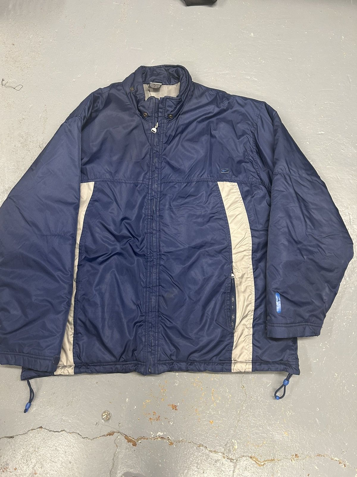 Nike × Vintage Crazy Vintage Y2K Essential Navy Nike Puffer Jacket Baggy Size US L / EU 52-54 / 3 - 1 Thumbnail