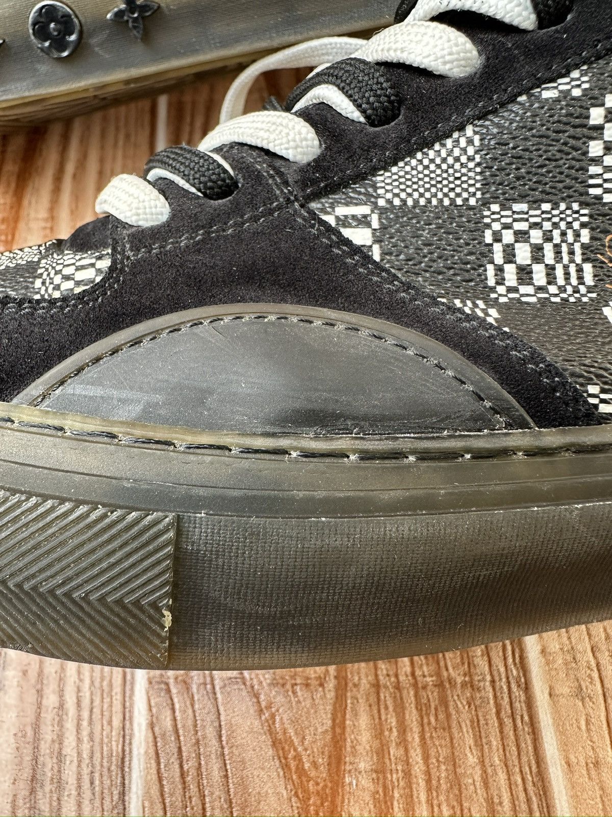 Louis Vuitton LV Ollie Black Plaid Monogram Sneakers Size US 10 / EU 43 - 25 Thumbnail