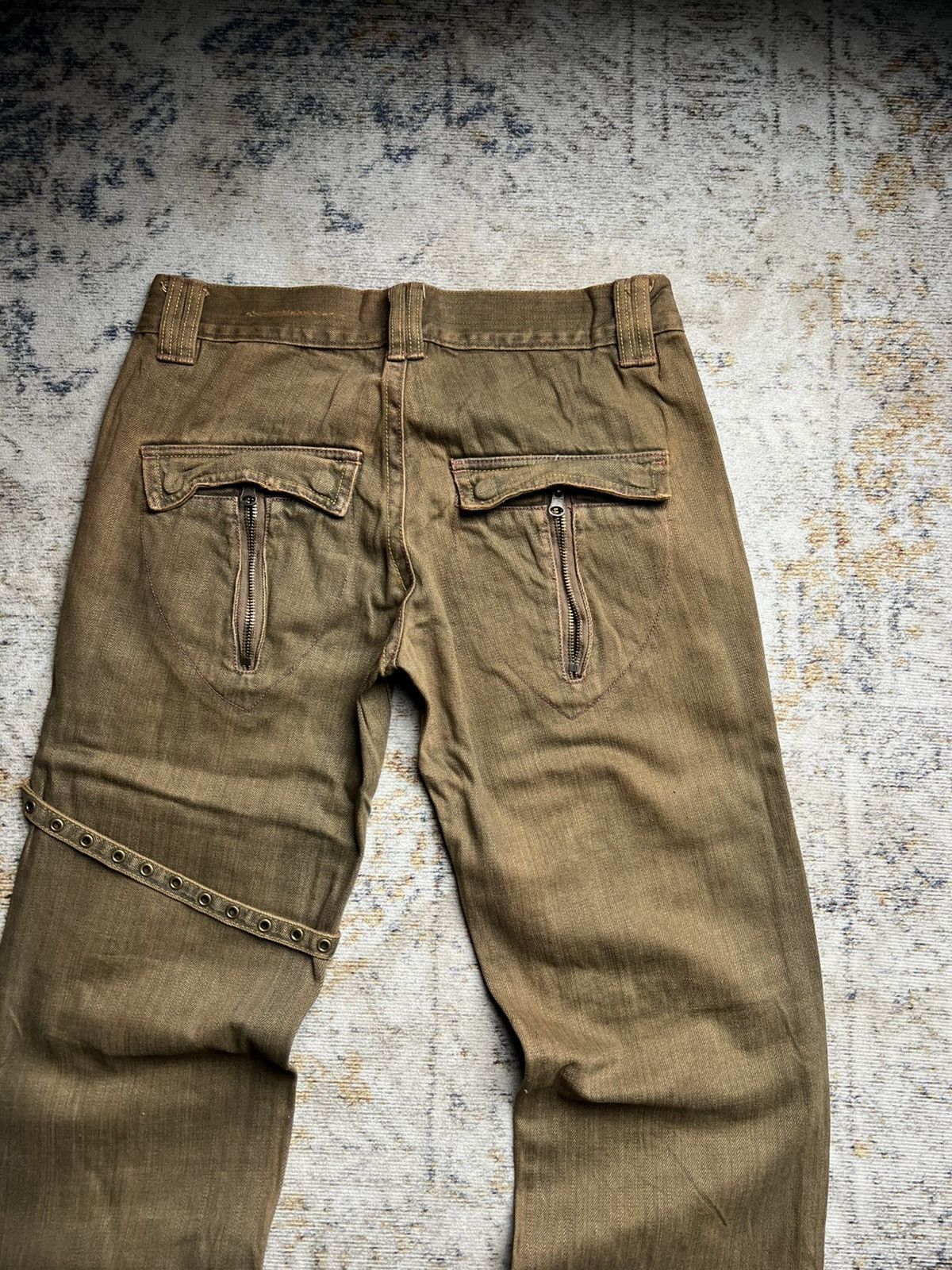If Six Was Nine Midas Mud Max Bondage Distressed Flared Jeans Size US 30 / EU 46 - 4 Thumbnail