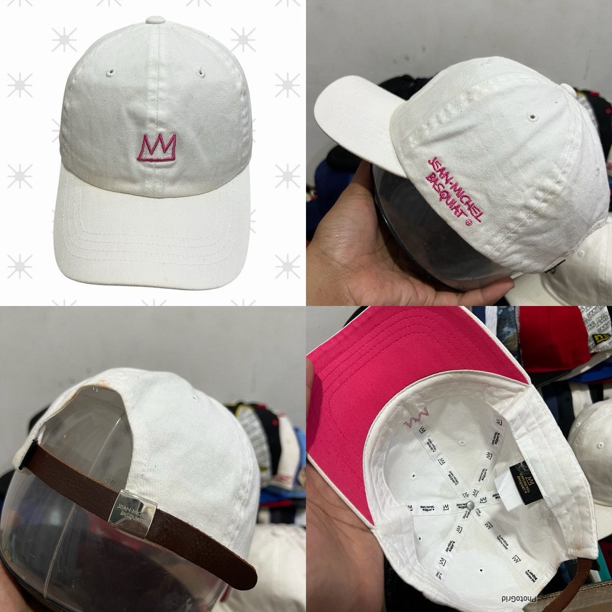 Jean-Michel Basquiat Jean Michel Basquiat Classic Logo Cotton Baseball Hat Size ONE SIZE - 2 Thumbnail