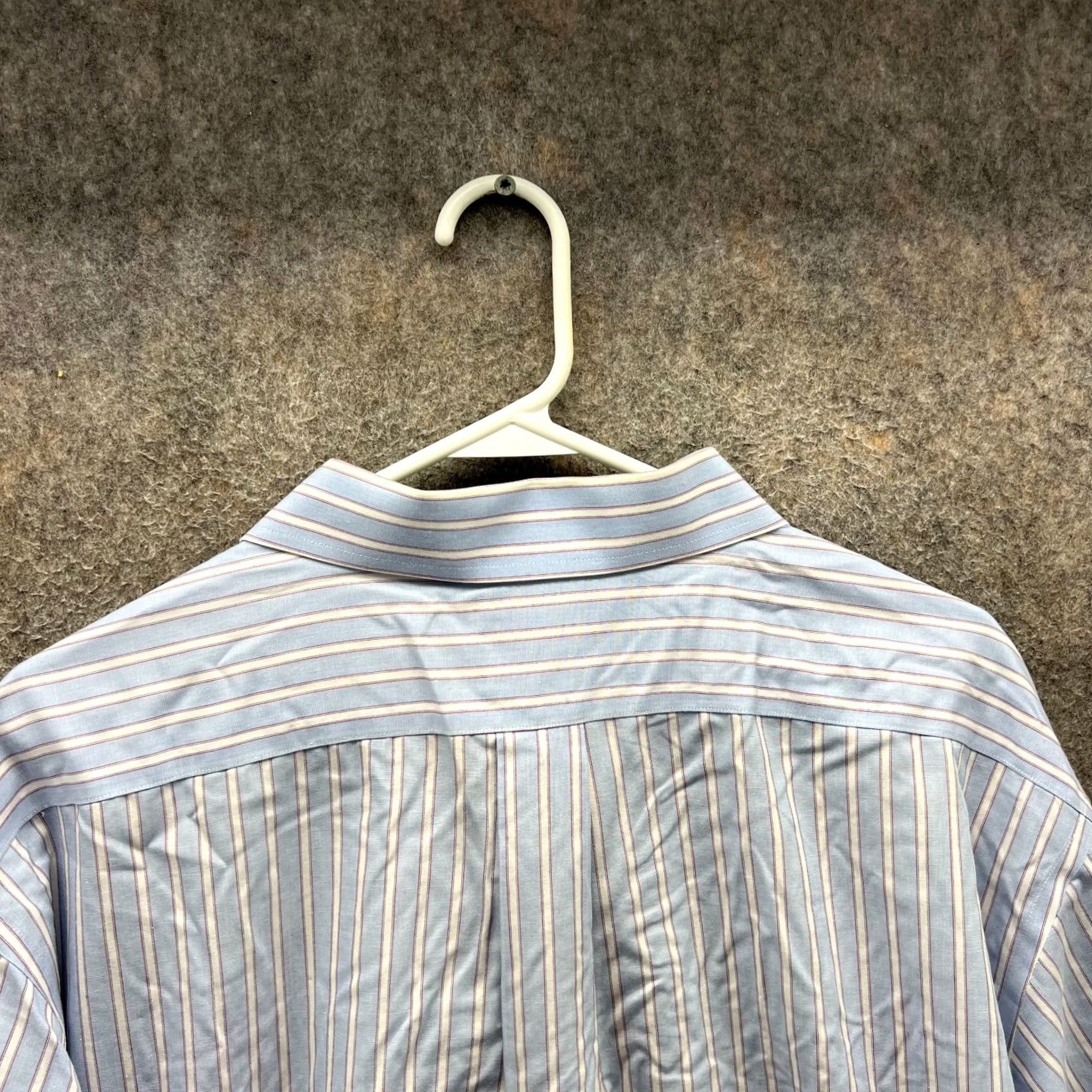 Brooks Brothers Brooks Brothers Shirt Mens 18 35 Blue Striped Oxford Button Down Preppy OCBD Shirt Size US XXL / EU 58 / 5 - 2 Thumbnail