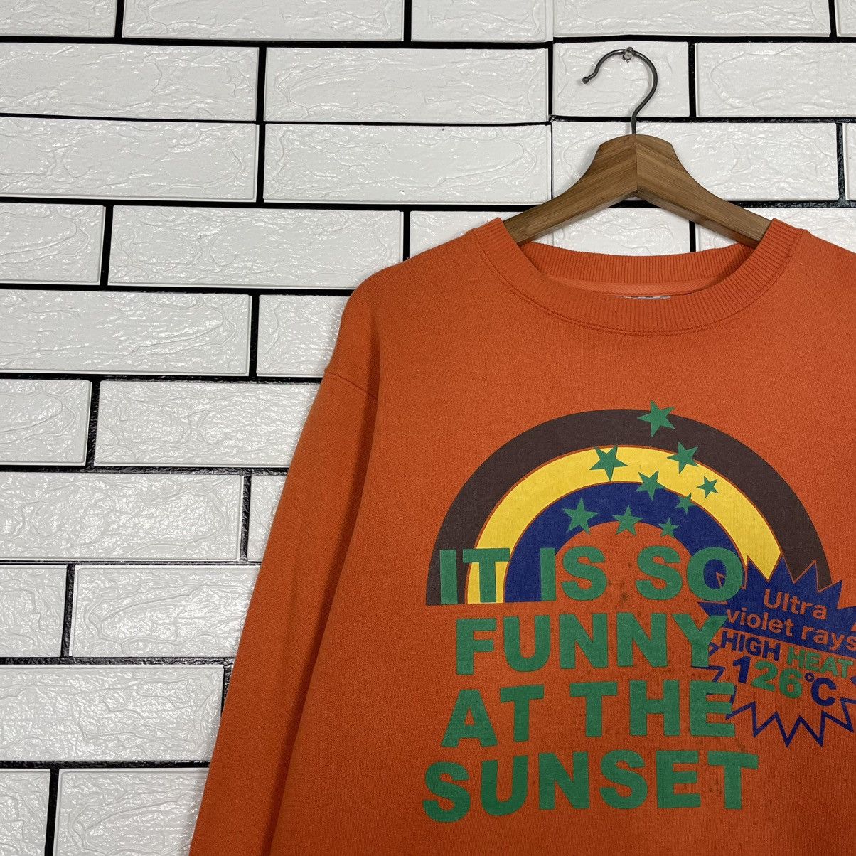 Other Vintage Oblo Design Sunset Orange Sweatshirt Size US M / EU 48-50 / 2 - 6 Thumbnail
