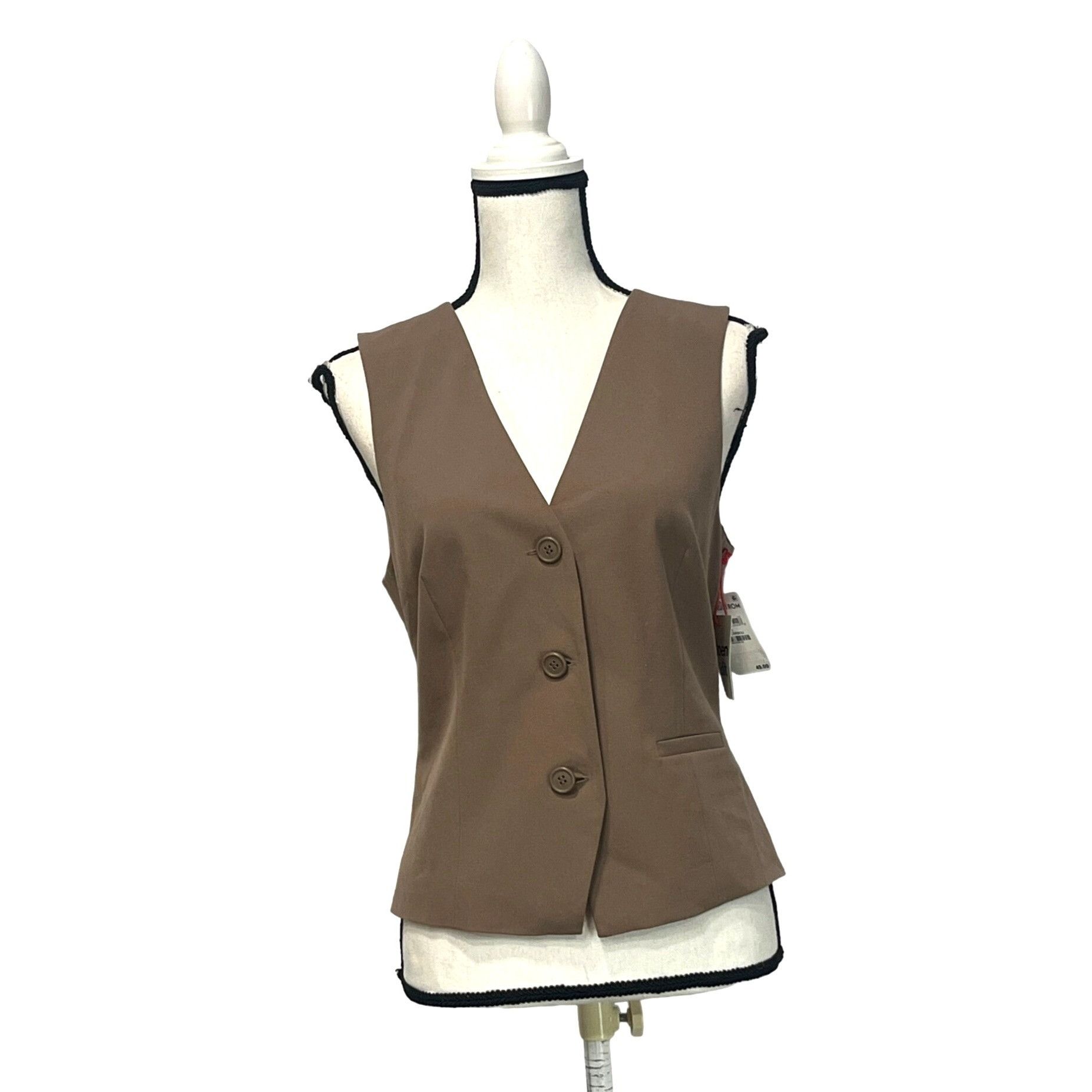Other OPEN EDIT Fitted Vest In Brown Caribou, S Size S / US 4 / IT 40 - 2 Thumbnail