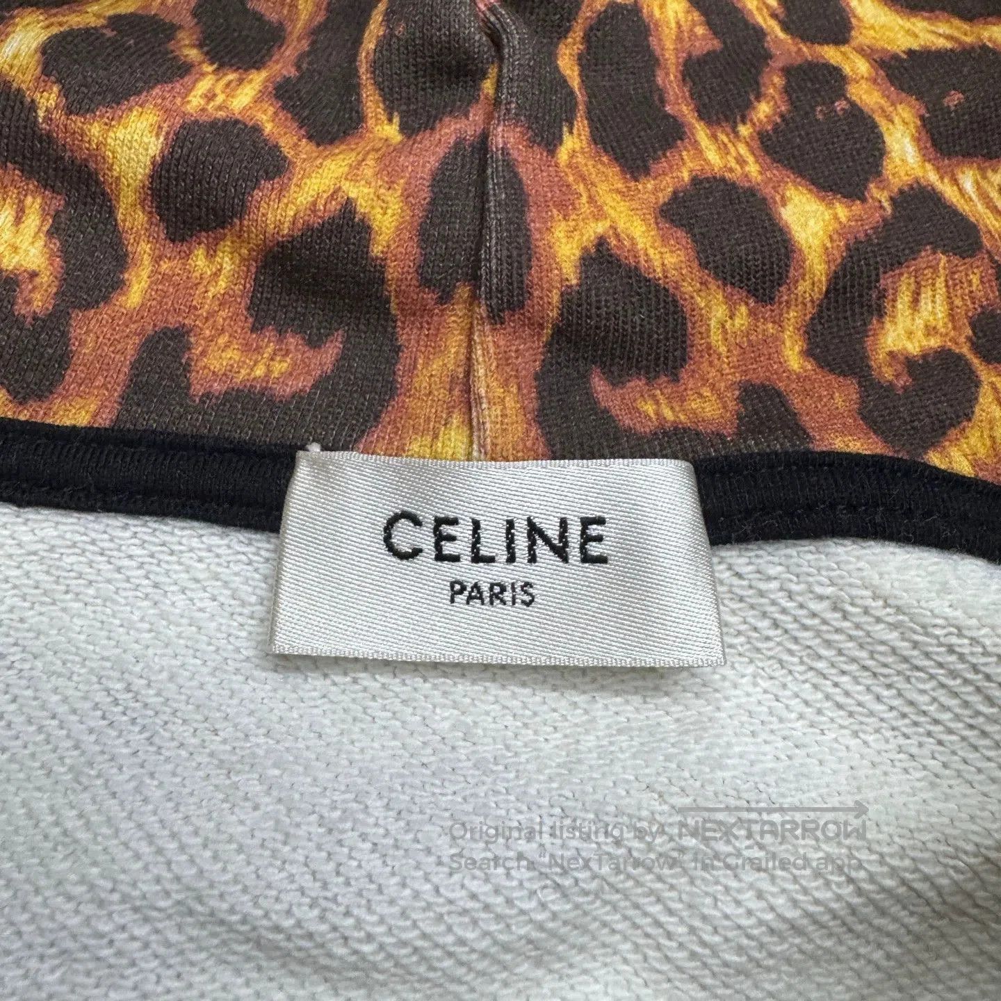 Celine Yellow Leopard Print Oversized Hoodie Size M. Size US M / EU 48-50 / 2 - 2 Thumbnail