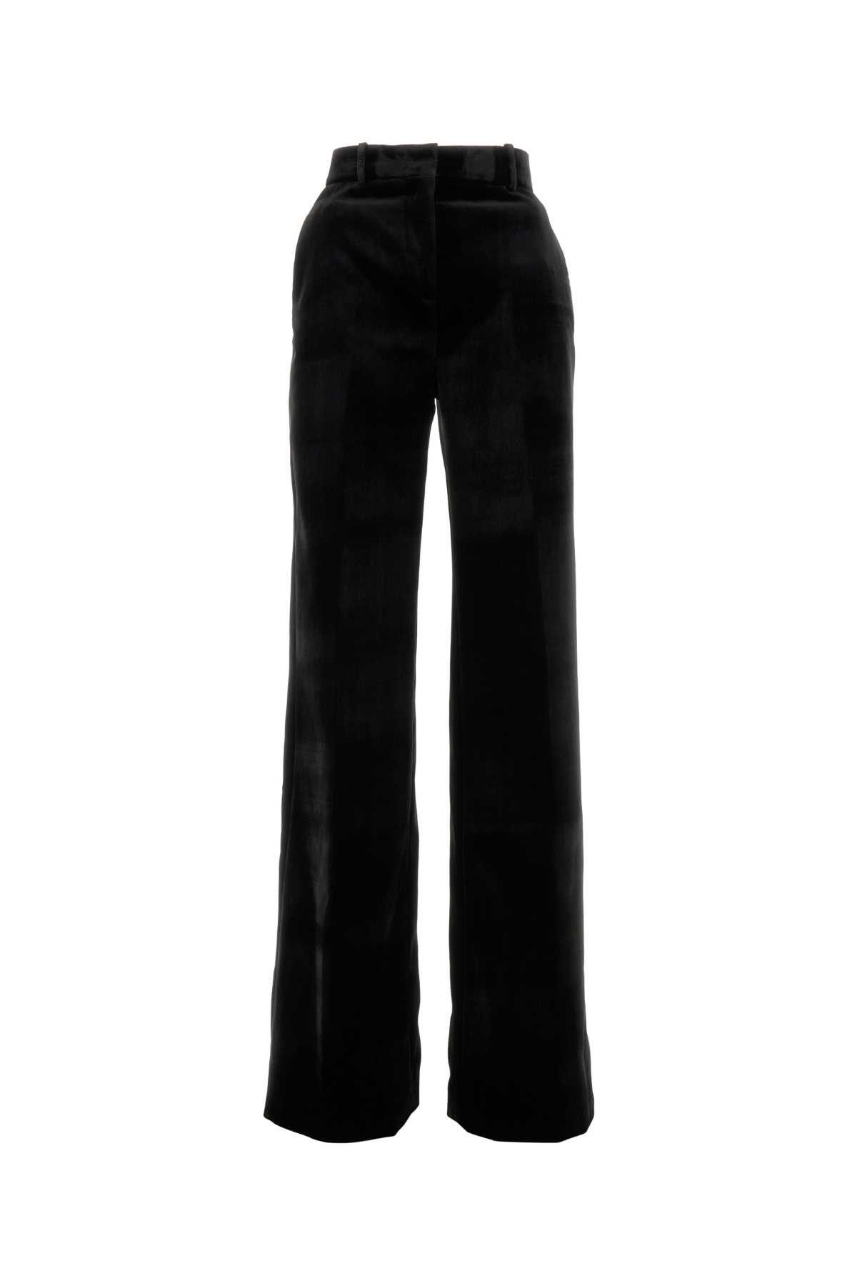 Ermanno Scervino Black Velvet Palazzo Pant Size 28" / US 6 / IT 42 - 1 Thumbnail