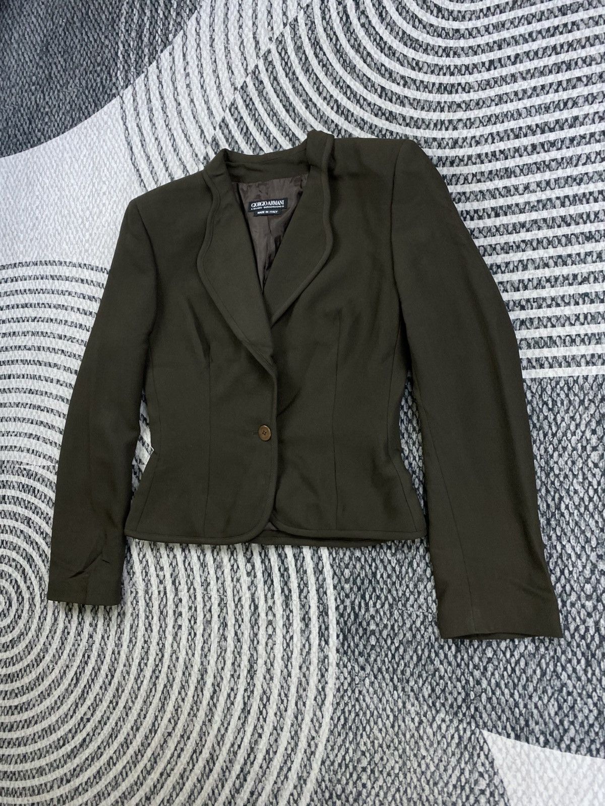 Giorgio Armani Vintage Giorgio Armani Single Button Cropped Blazer Jacket Size S / US 4 / IT 40 - 4 Thumbnail