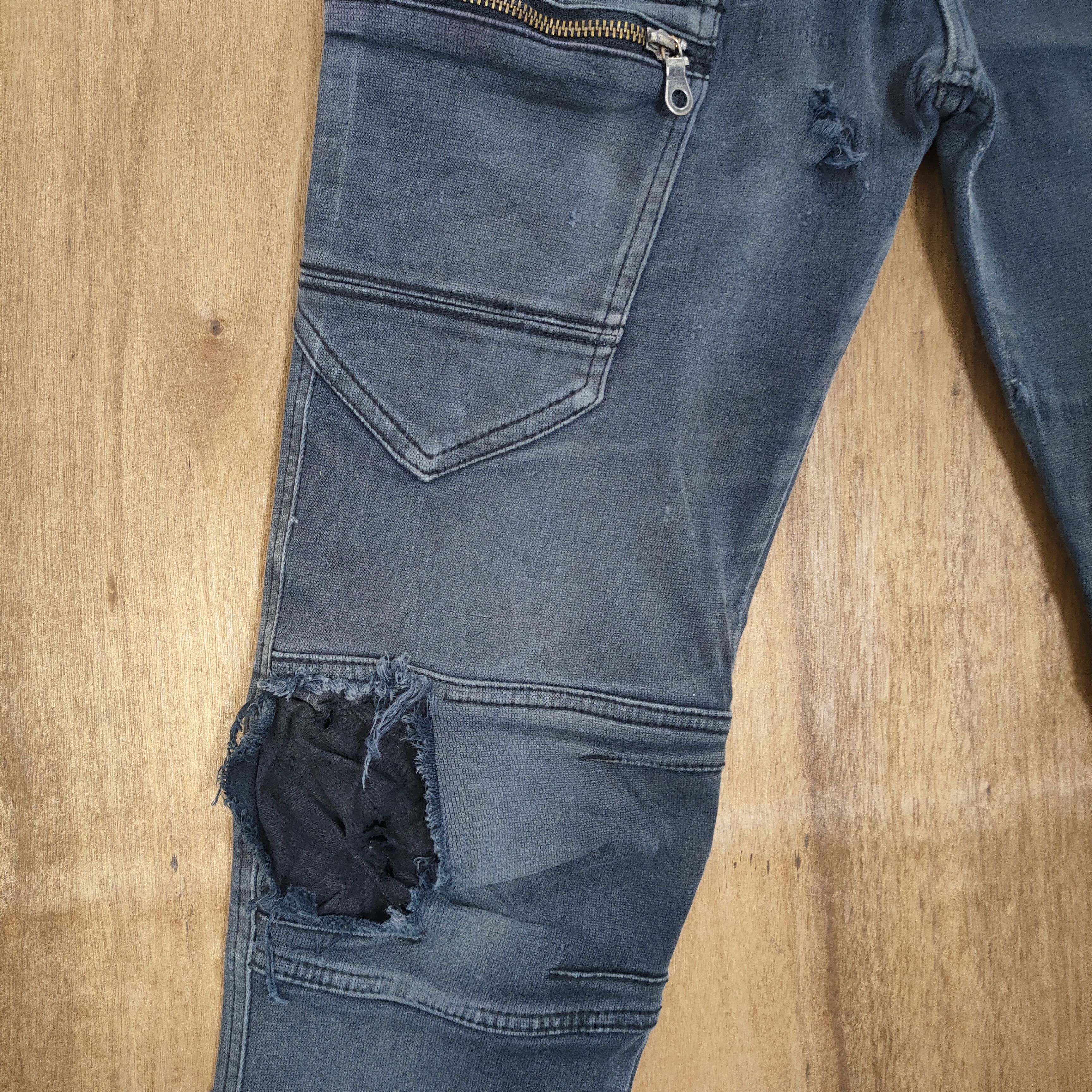 Japanese Brand VINTAGE JAPANESE FADED DISTRESSED SKINNY CARGO PANTS Size US 28 / EU 44 - 6 Thumbnail