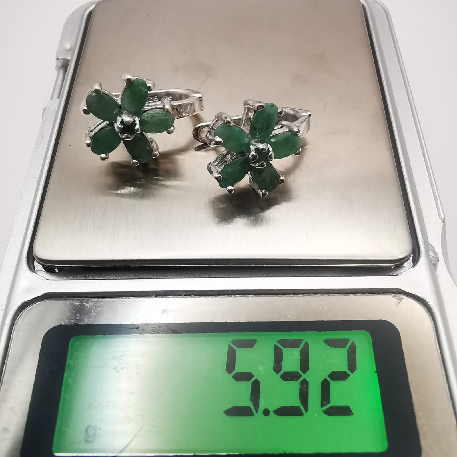 Vintage Vintage Women's Earrings 925 Sterling Silver Jewelry Emerald Size ONE SIZE - 5 Thumbnail