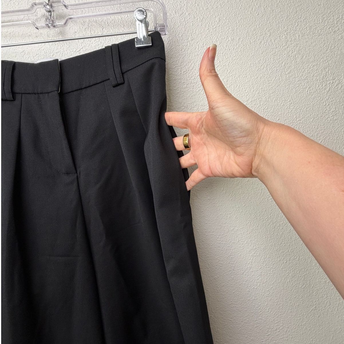 Other Luel Studio Black High Waist Pleated Wide Leg Pants Wool 0 Size 25" / US 0 / IT 36 - 6 Thumbnail