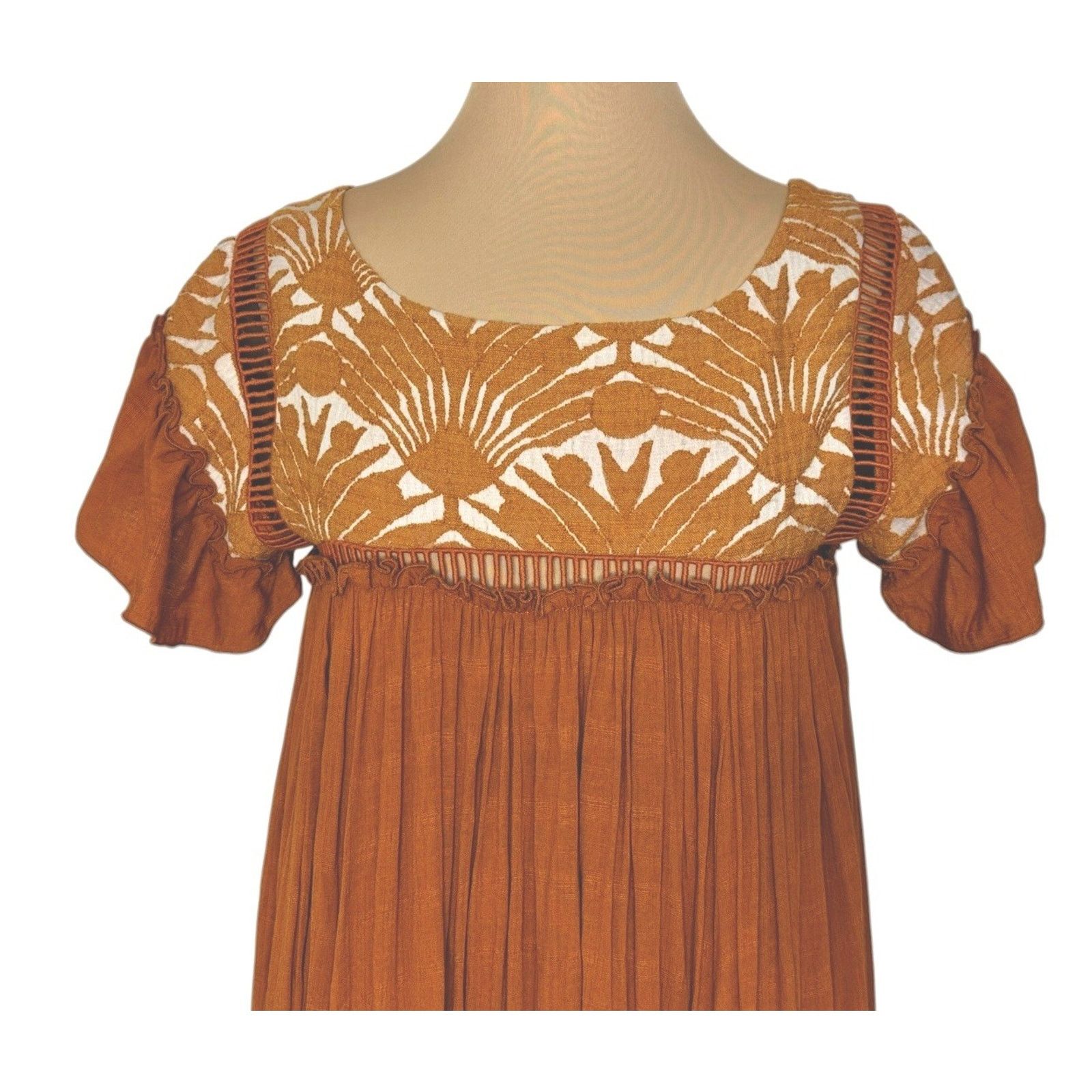 Free People FREE PEOPLE Vintage Charm Embroidered Ruffled Midi Dress XS Size XS / US 0-2 / IT 36-38 - 5 Thumbnail