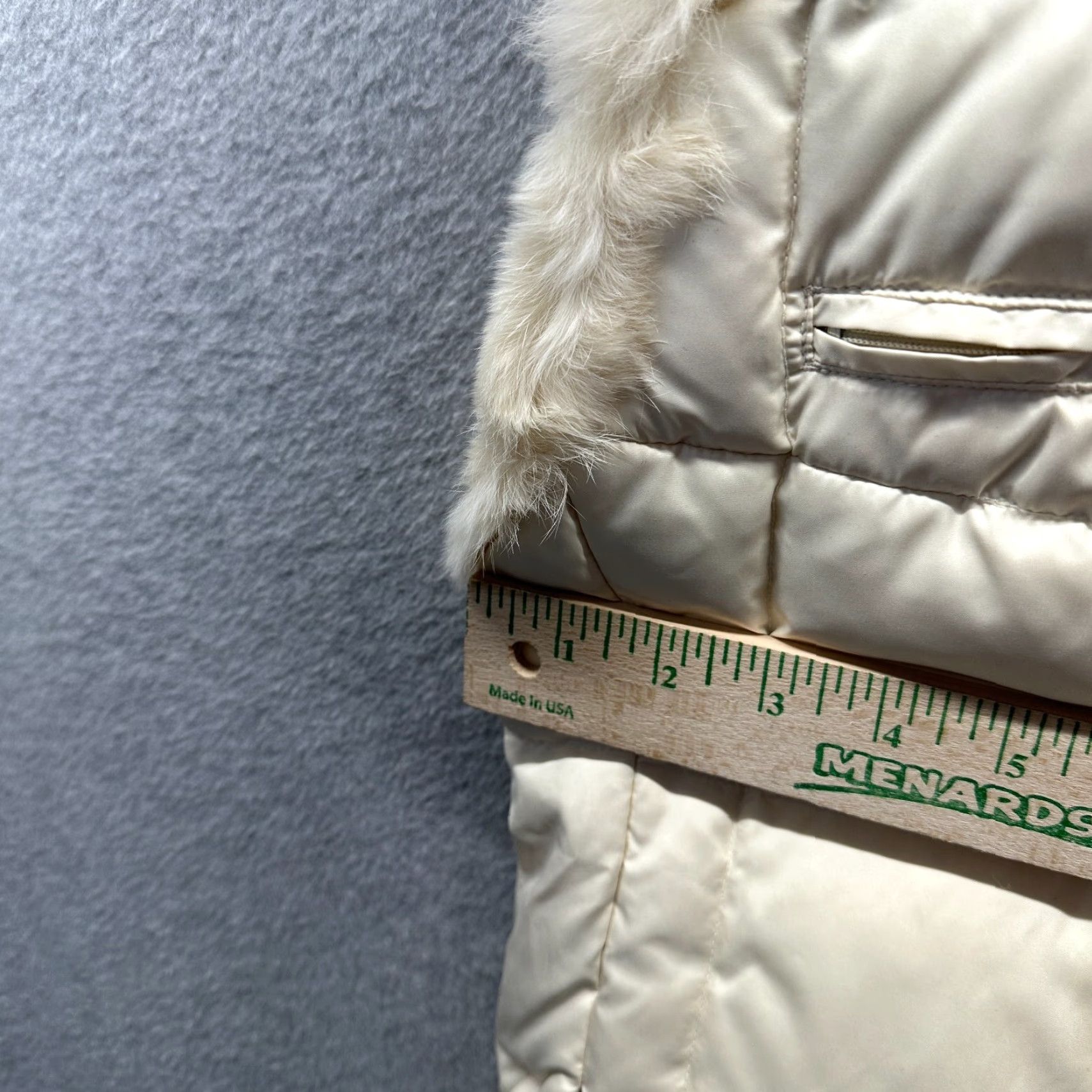 Vintage Montanaco Vest Womens XL Ivory Down Puffer Zip Sleeveless 80s 90s Fur Quilted Size XL / US 12-14 / IT 48-50 - 6 Thumbnail
