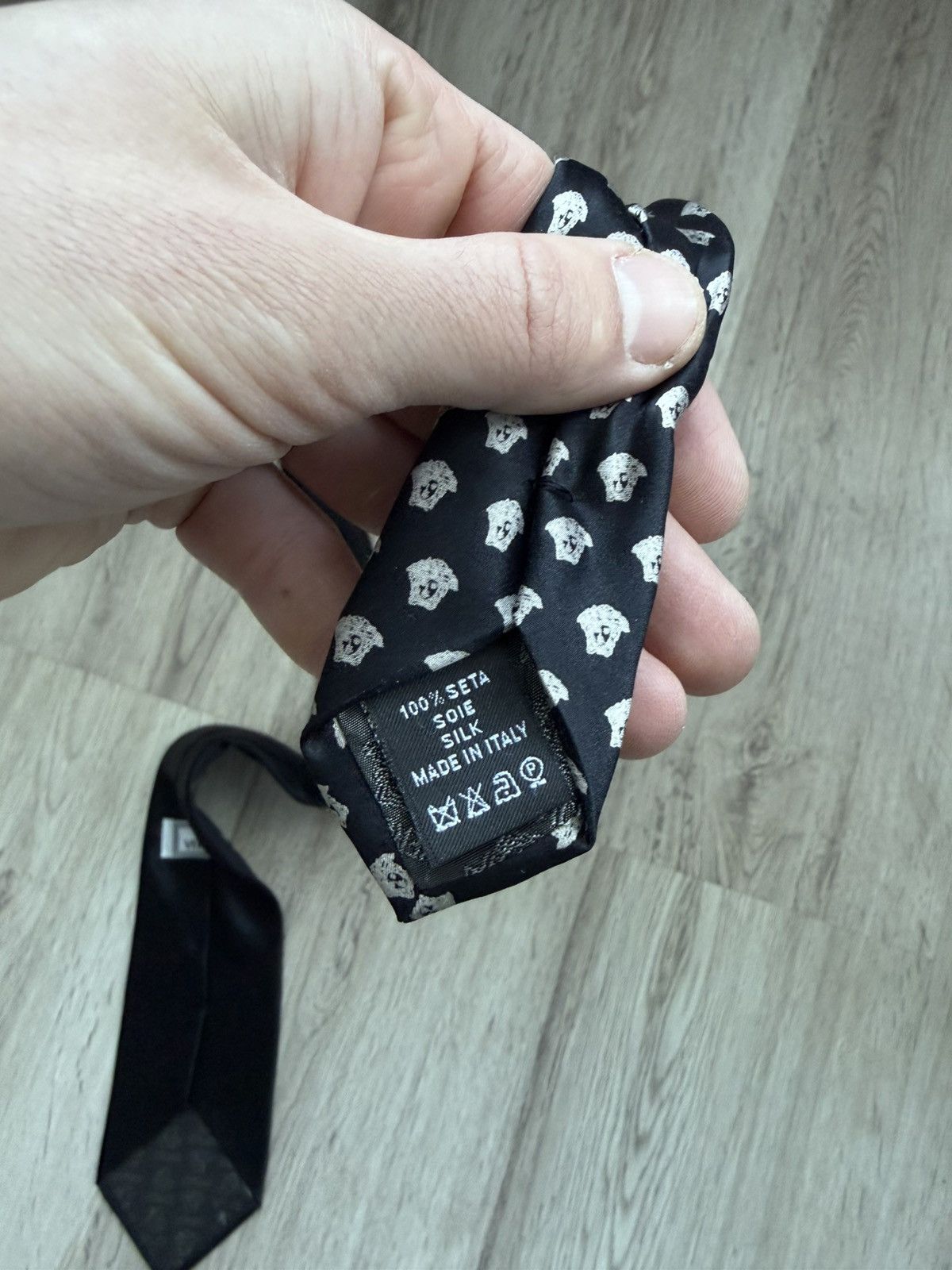 Versace Rare Gianni Versace logo silk tie Size ONE SIZE - 23 Thumbnail