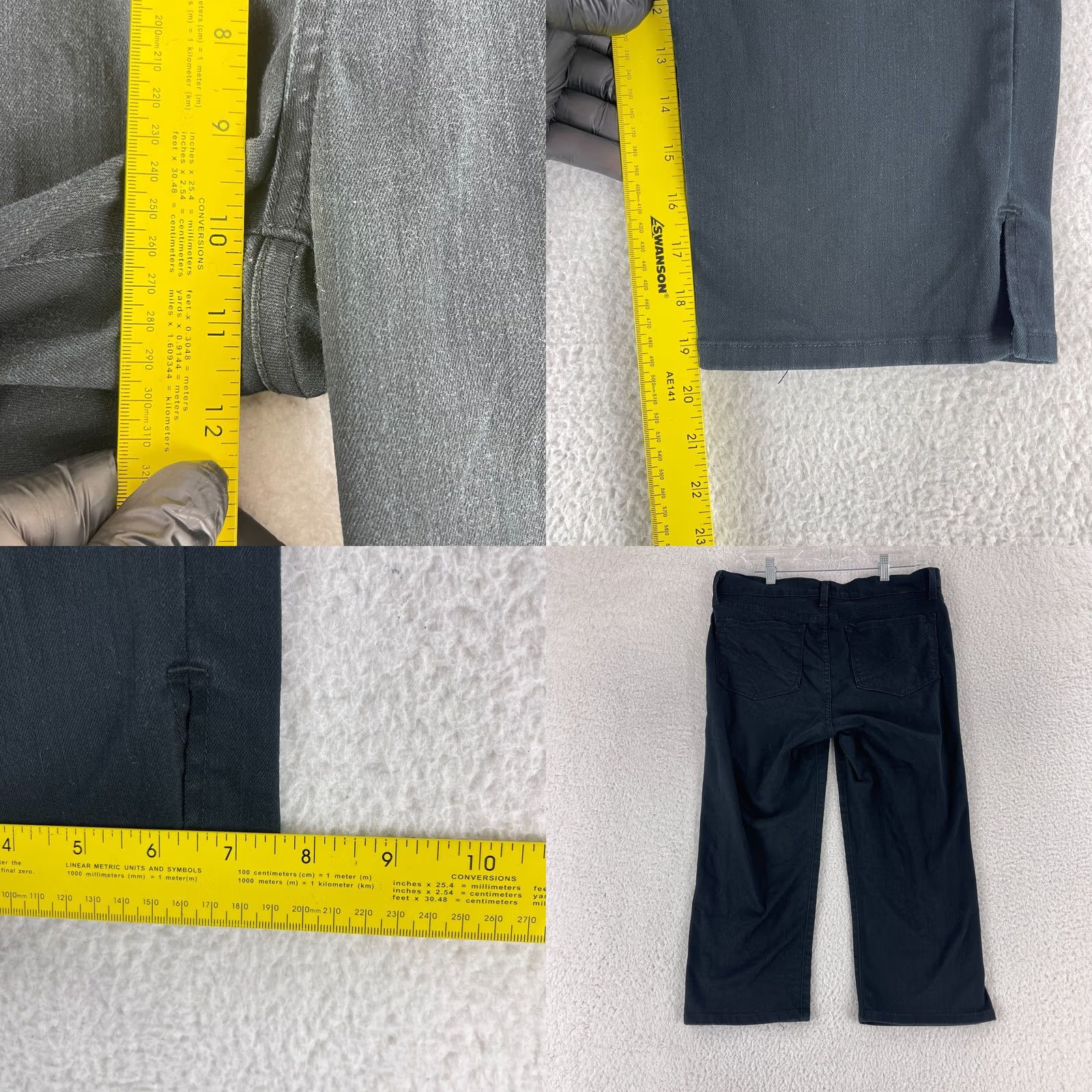 NYDJ NYDJ Crop Jeans Womens Size 10 Black Denim Straight Mid-Rise 5 Pocket Casual Jeans NYDJ Women Regular Size 10 Black Denim Crop Jeans Size 32" / US 10 / IT 46 - 8 Thumbnail