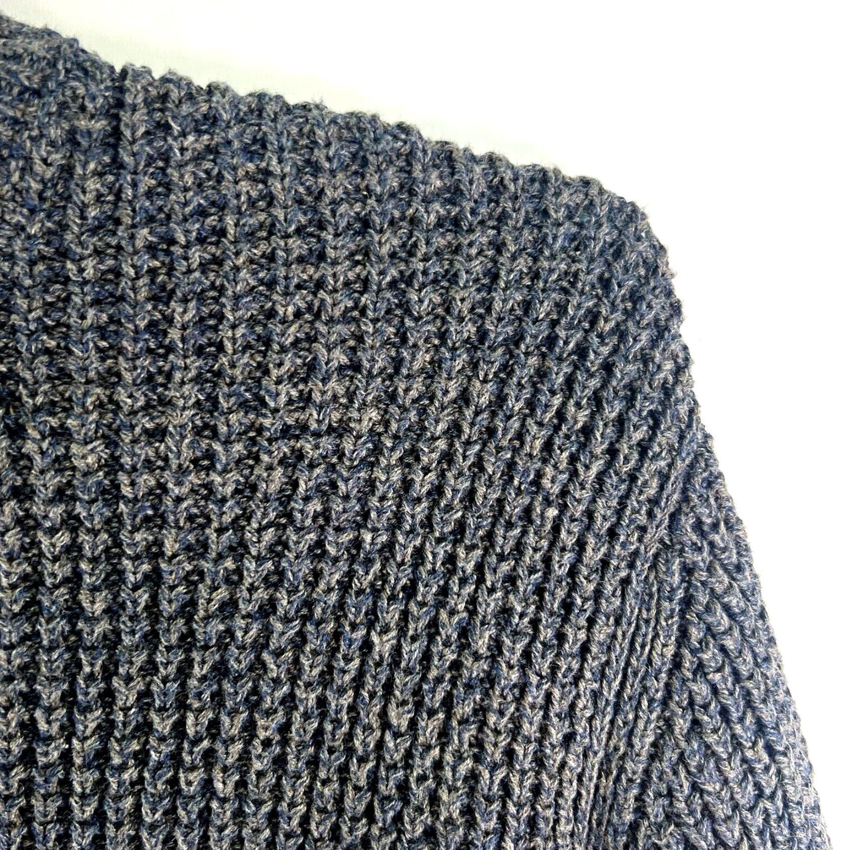 Vintage VINTAGE L.L. Bean Men's Sweater Cardigan XL Waffle Knit Zip Heavyweight Gray Long Sleeve Fall Winter Size US XL / EU 56 / 4 - 2 Thumbnail