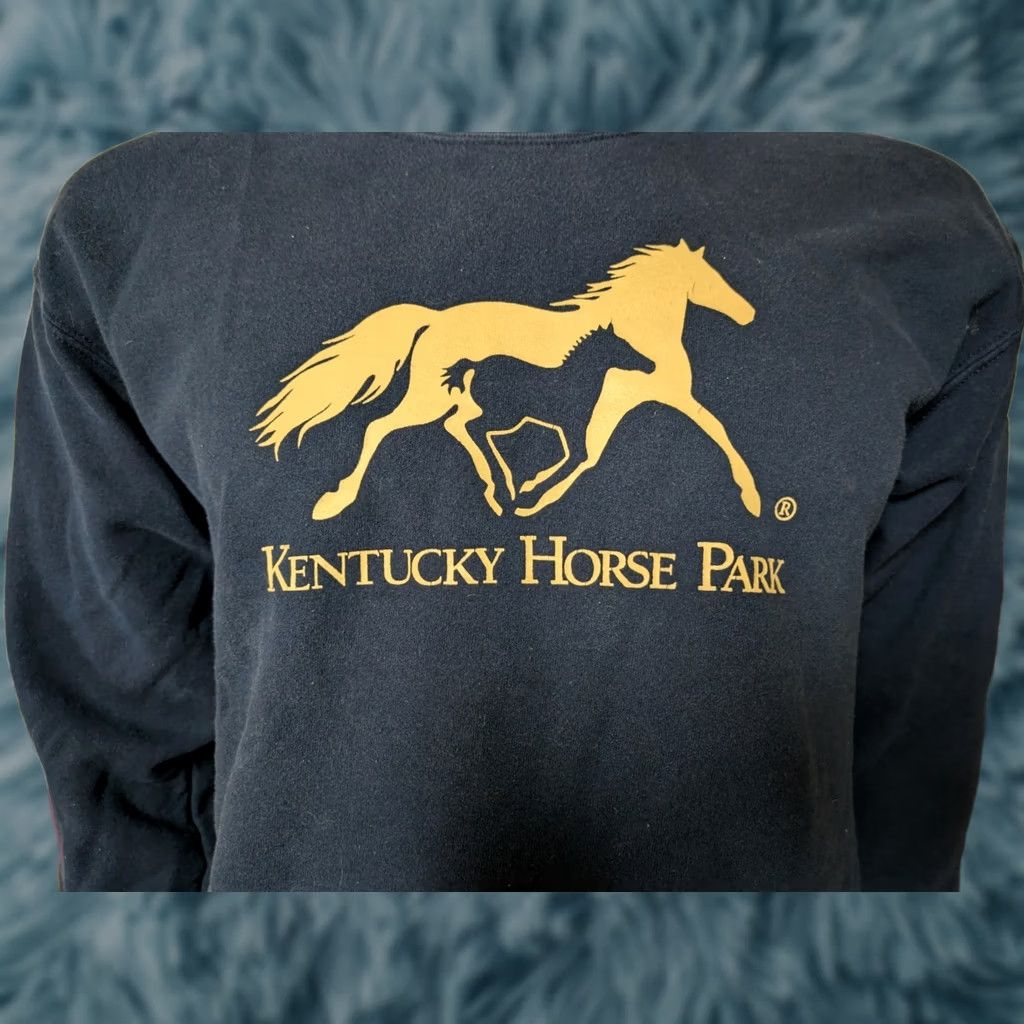Gildan VTG Kentucky Horse Park Crewneck Sweatshirt M Unisex Adults Blue 80s 90s Horse Animals Retro Pullover Sweatshirt Hoodie Size US M / EU 48-50 / 2 - 1 Thumbnail
