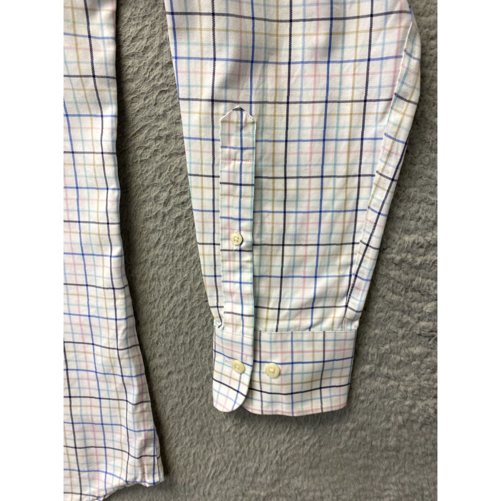 Peter Millar Peter Millar Men's Dress Shirt Large Check Button-Down Woven Cotton Travel Casual Business Wedding Size 42R - 7 Thumbnail