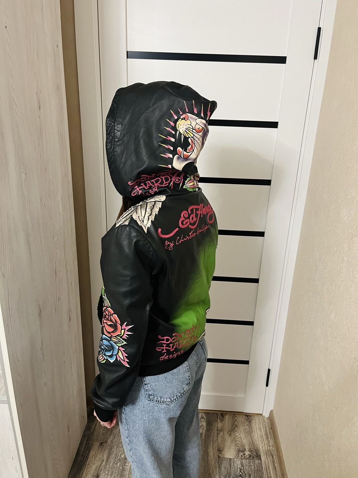 Ed Hardy Ed Hardy by Christian Audigier genuine leather hooded jacket Size S / US 4 / IT 40 - 6 Thumbnail