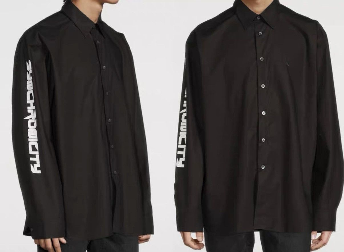 Raf Simons Raf Simons Small R Logo Embroidered Black Shirt J31 Size US M / EU 48-50 / 2 - 7 Thumbnail